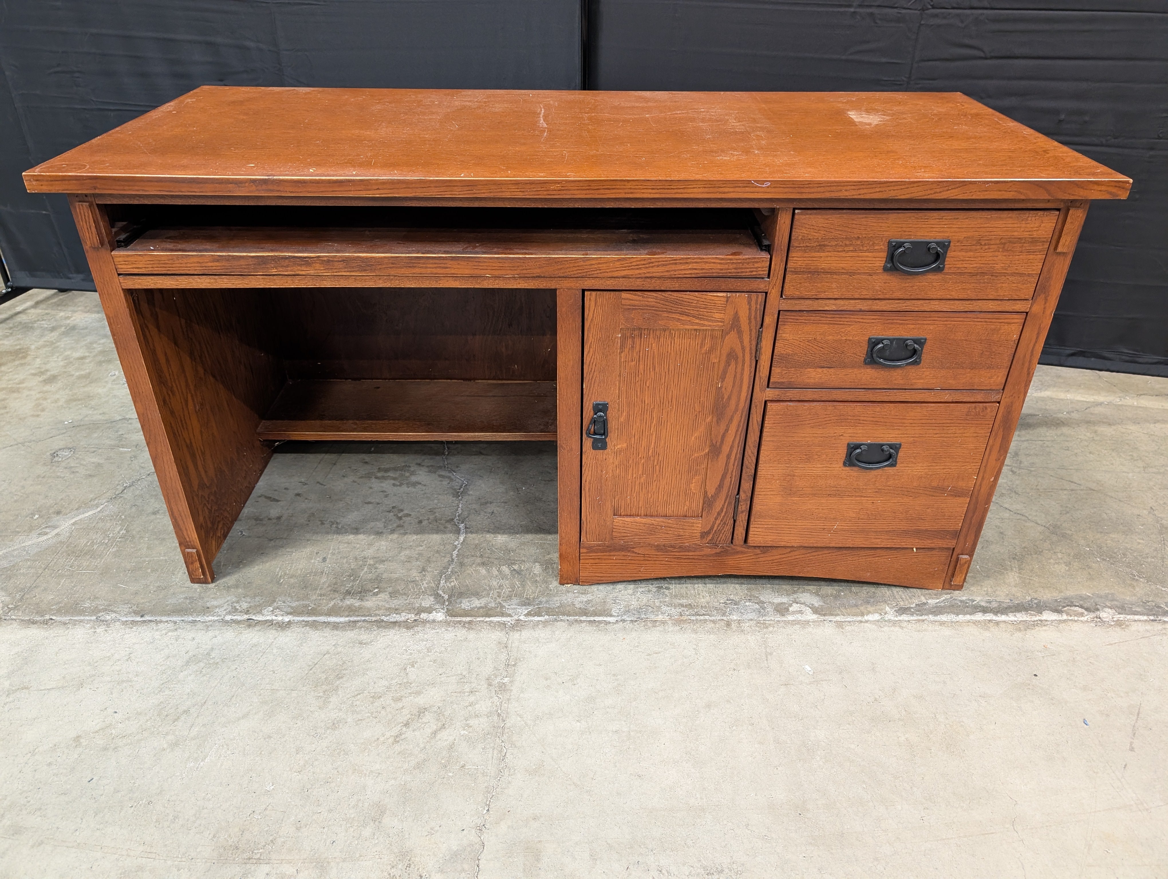 Craftsman Style Solid Wood Writing Desk with Storage