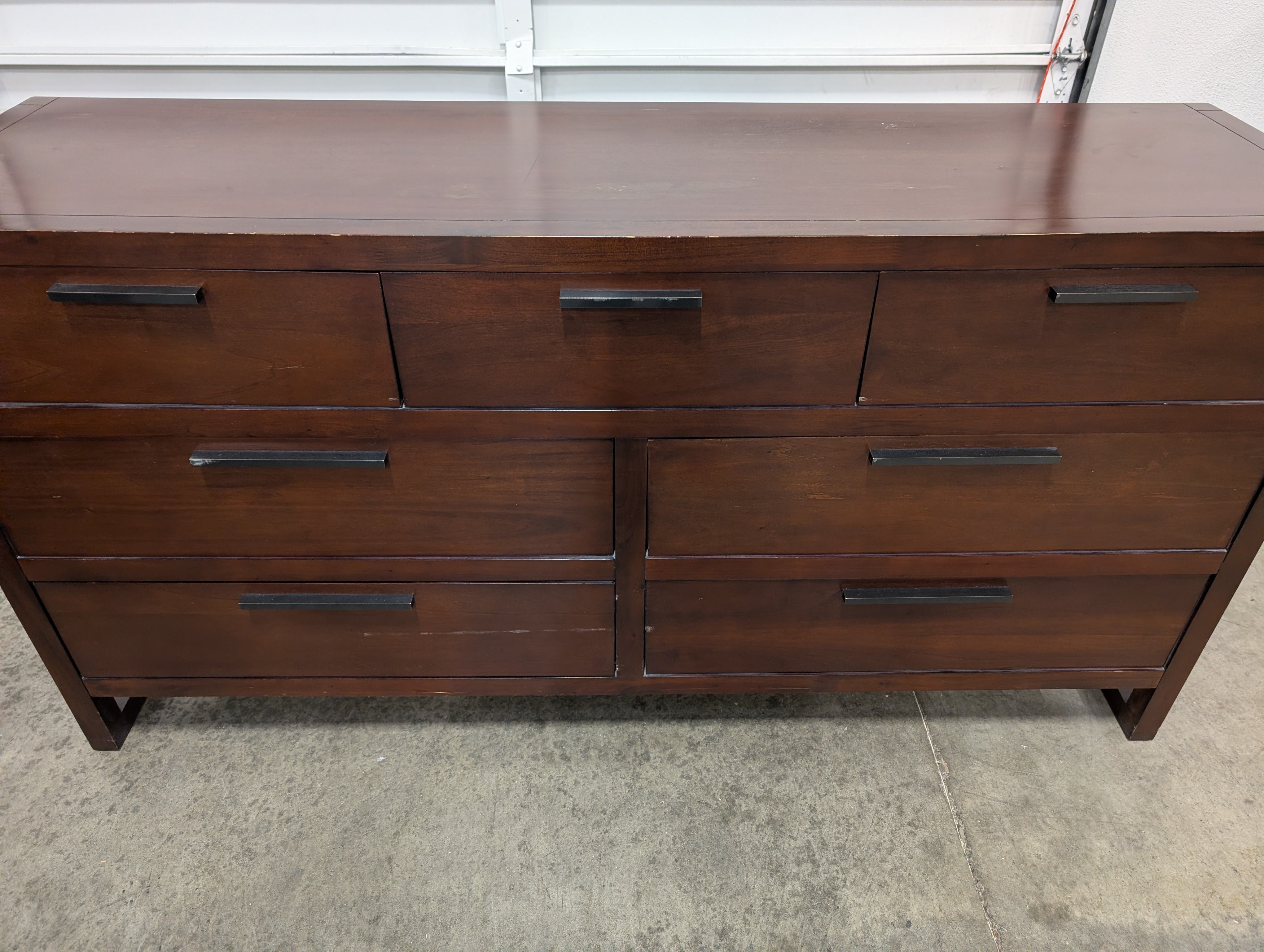 Modern Dark Brown Casana Wood Six-Drawer Dresser