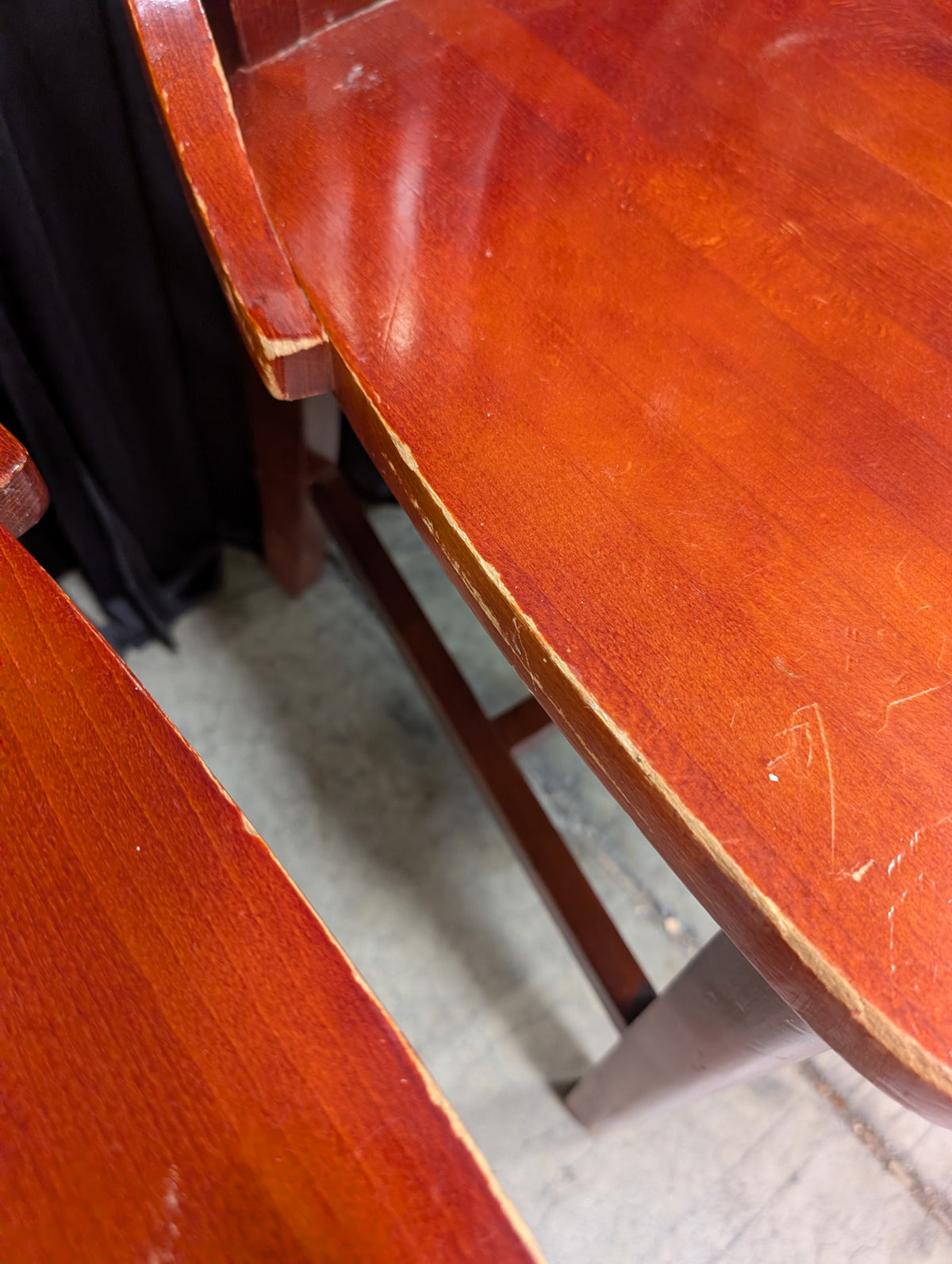 Pair of Slat Back Wooden Dining Chair in Cherry