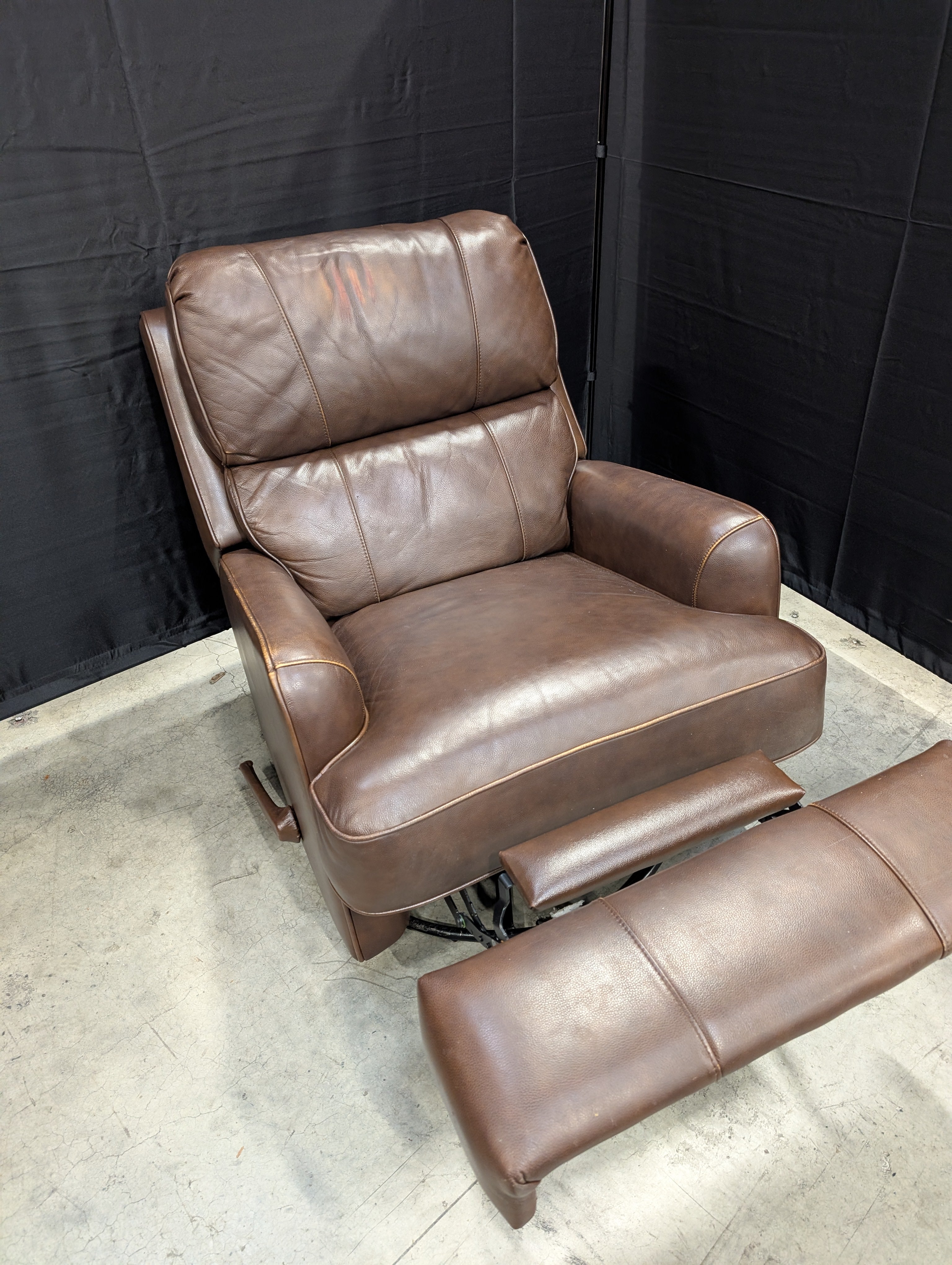 Plush Brown Upholstered Rocker Recliner Chair