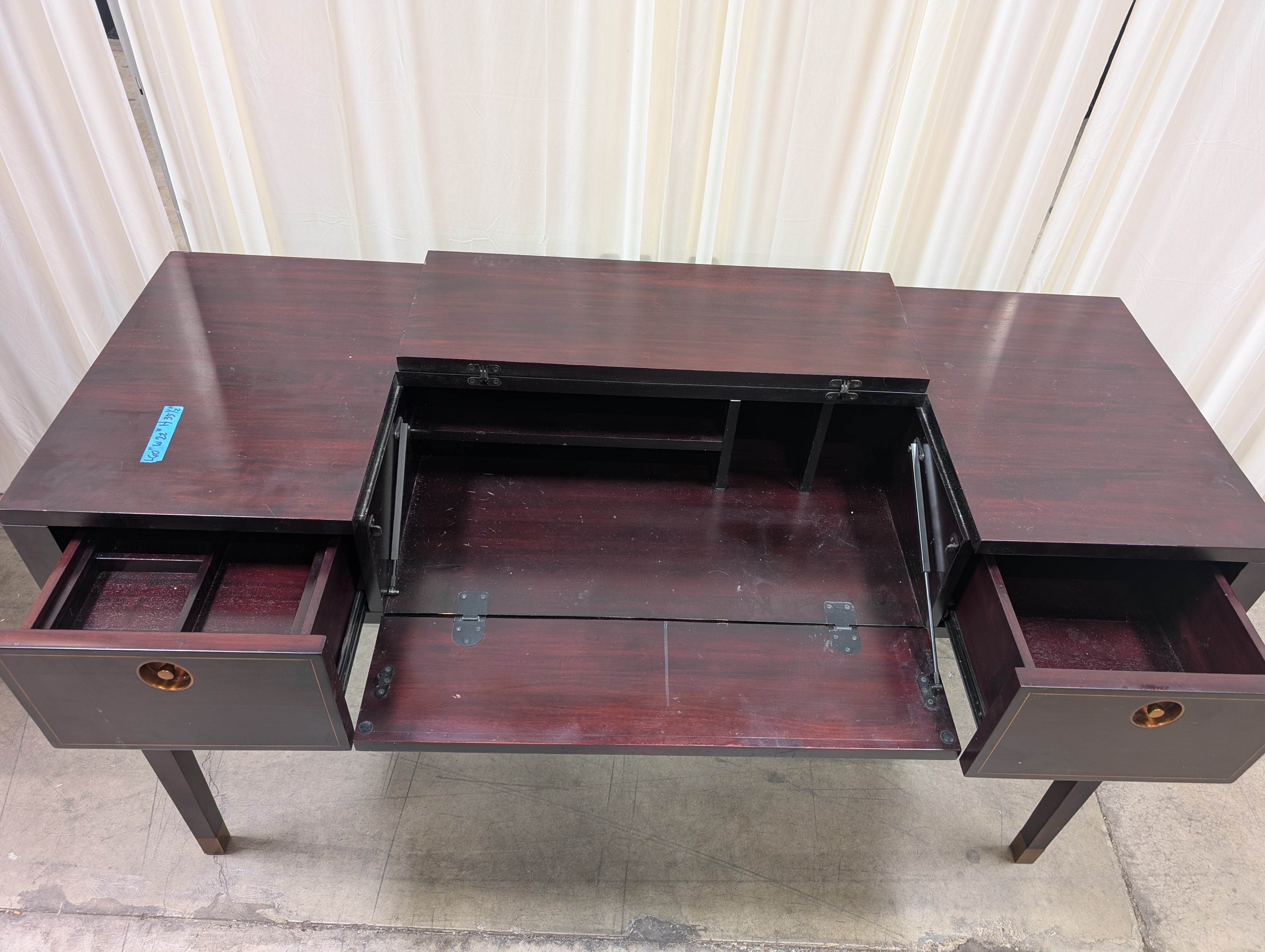 Crate&Barrel Mid-Century Style Three-Drawer Vanity in Dark Wood