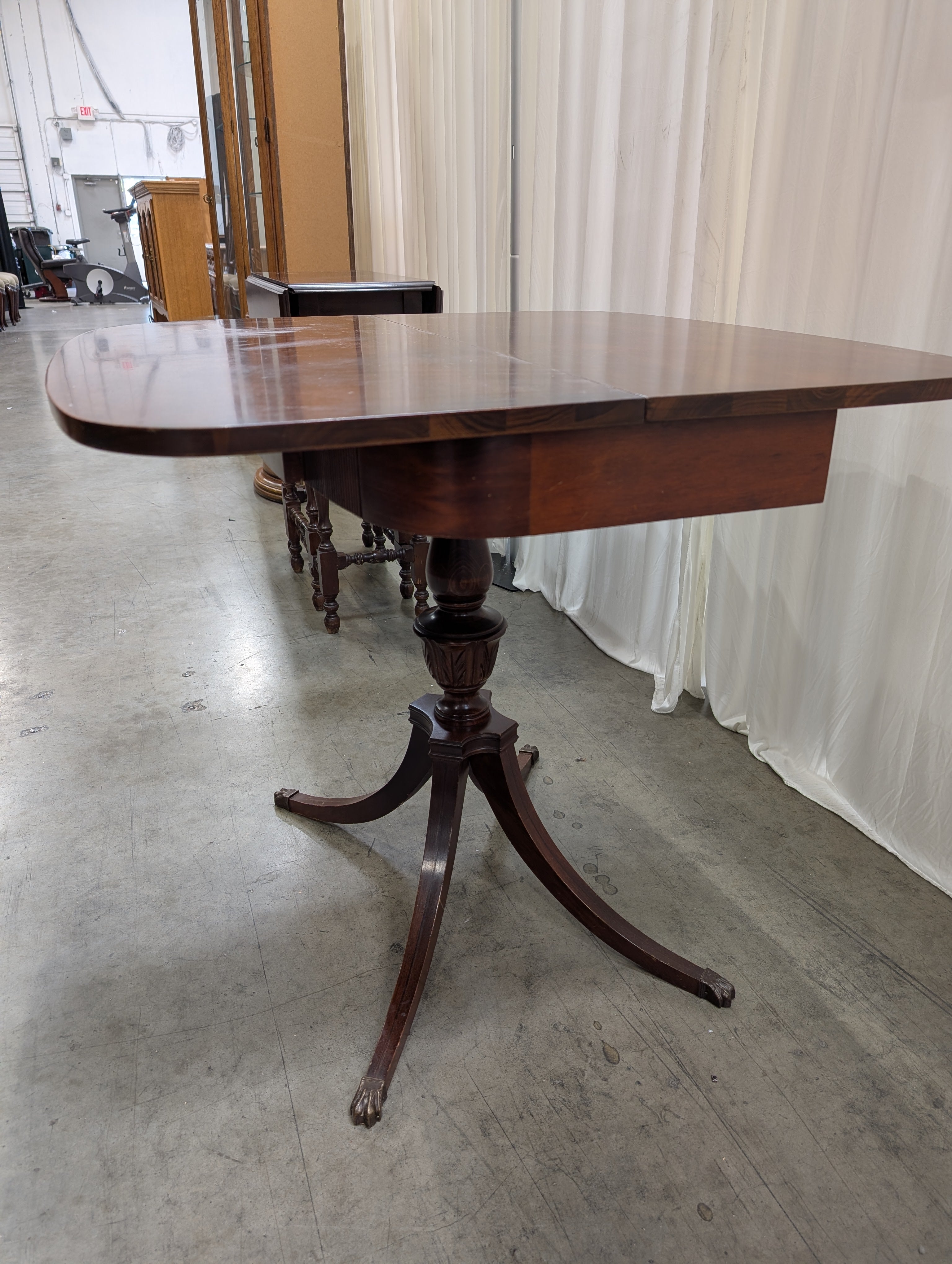 Vintage Mahogany Pedestal End Table with Tilt-Top