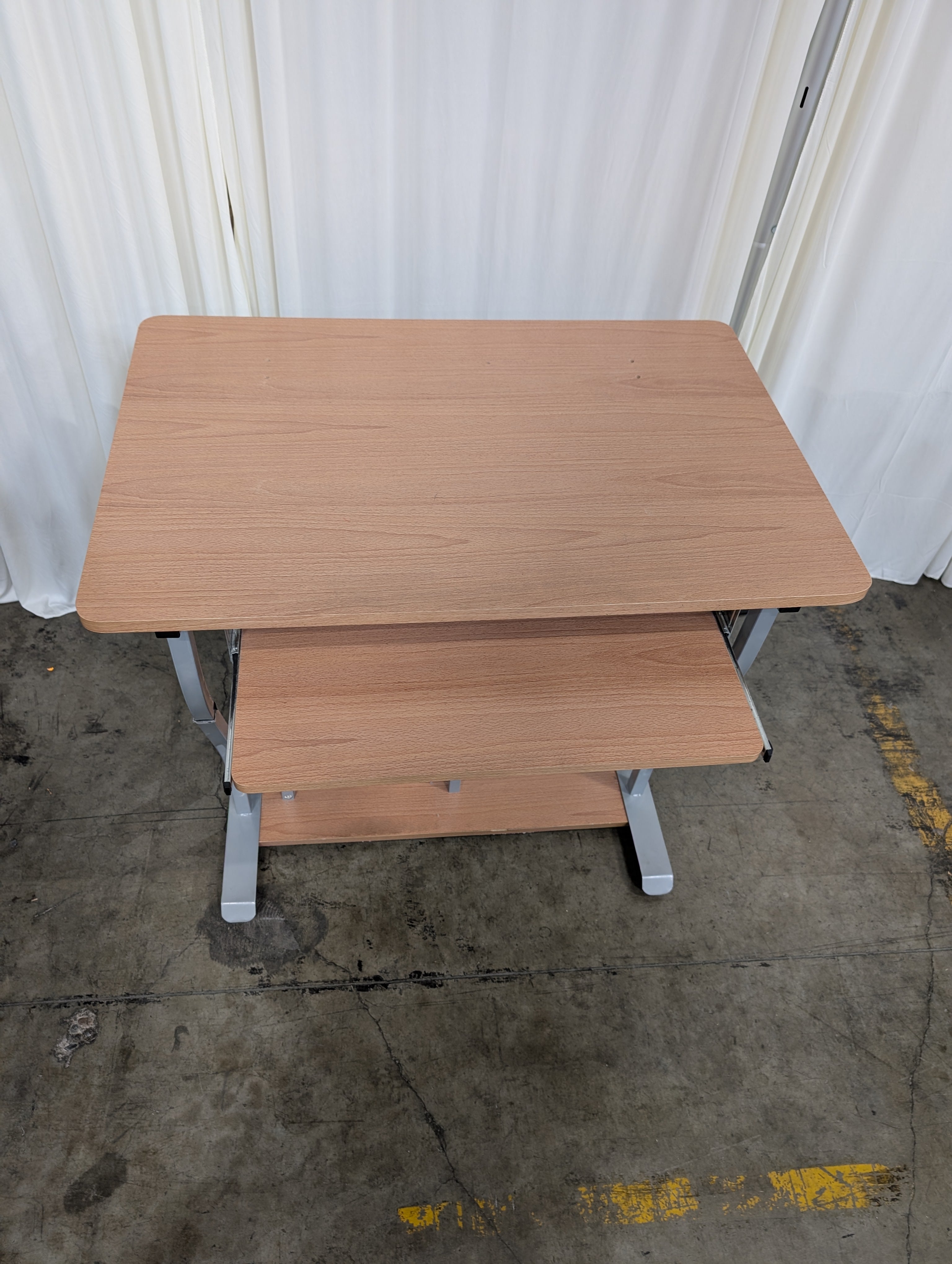 Light Brown Wood Mobile Utility Cart