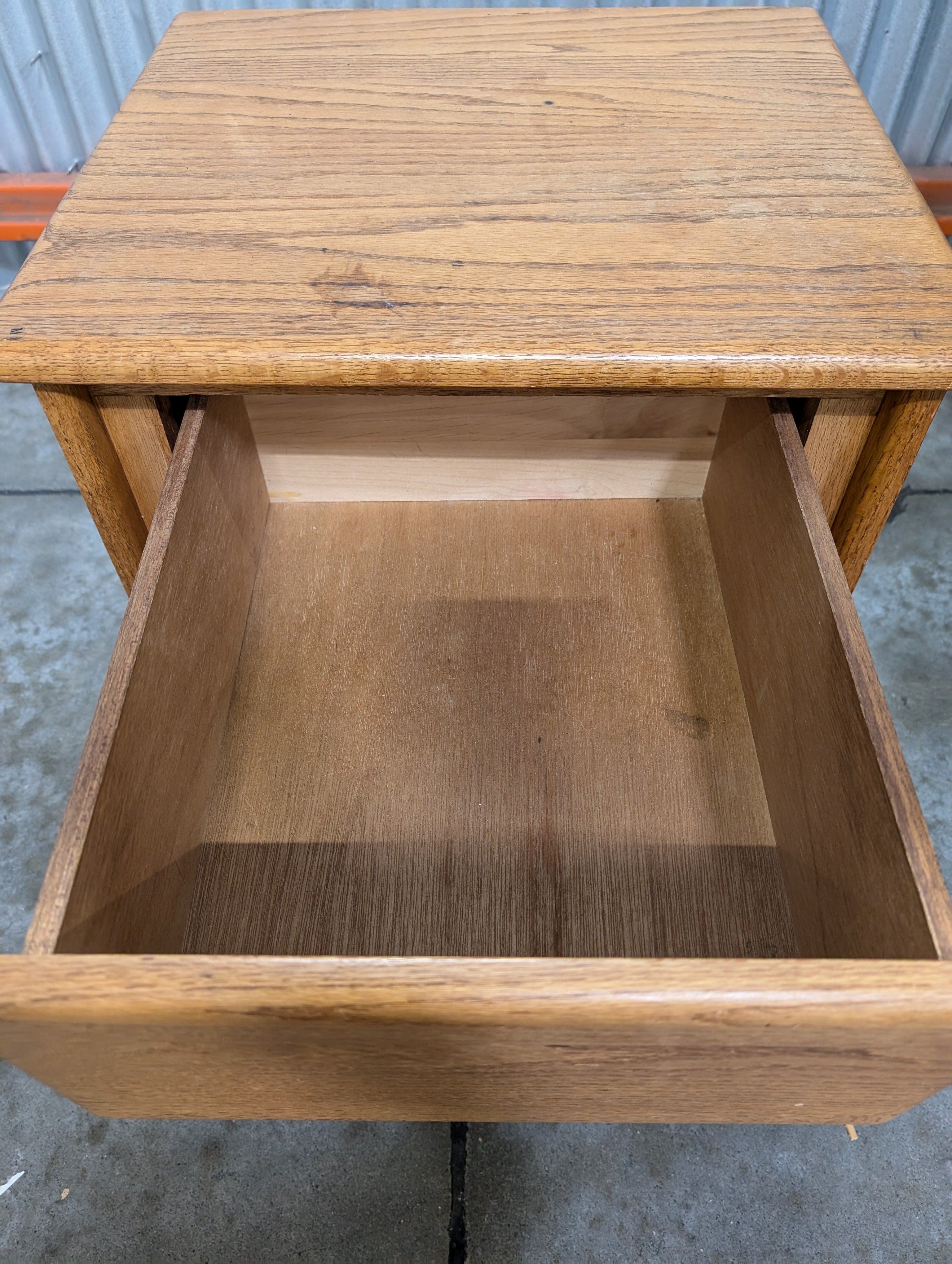 Rustic Oak Two-Drawer Nightstand