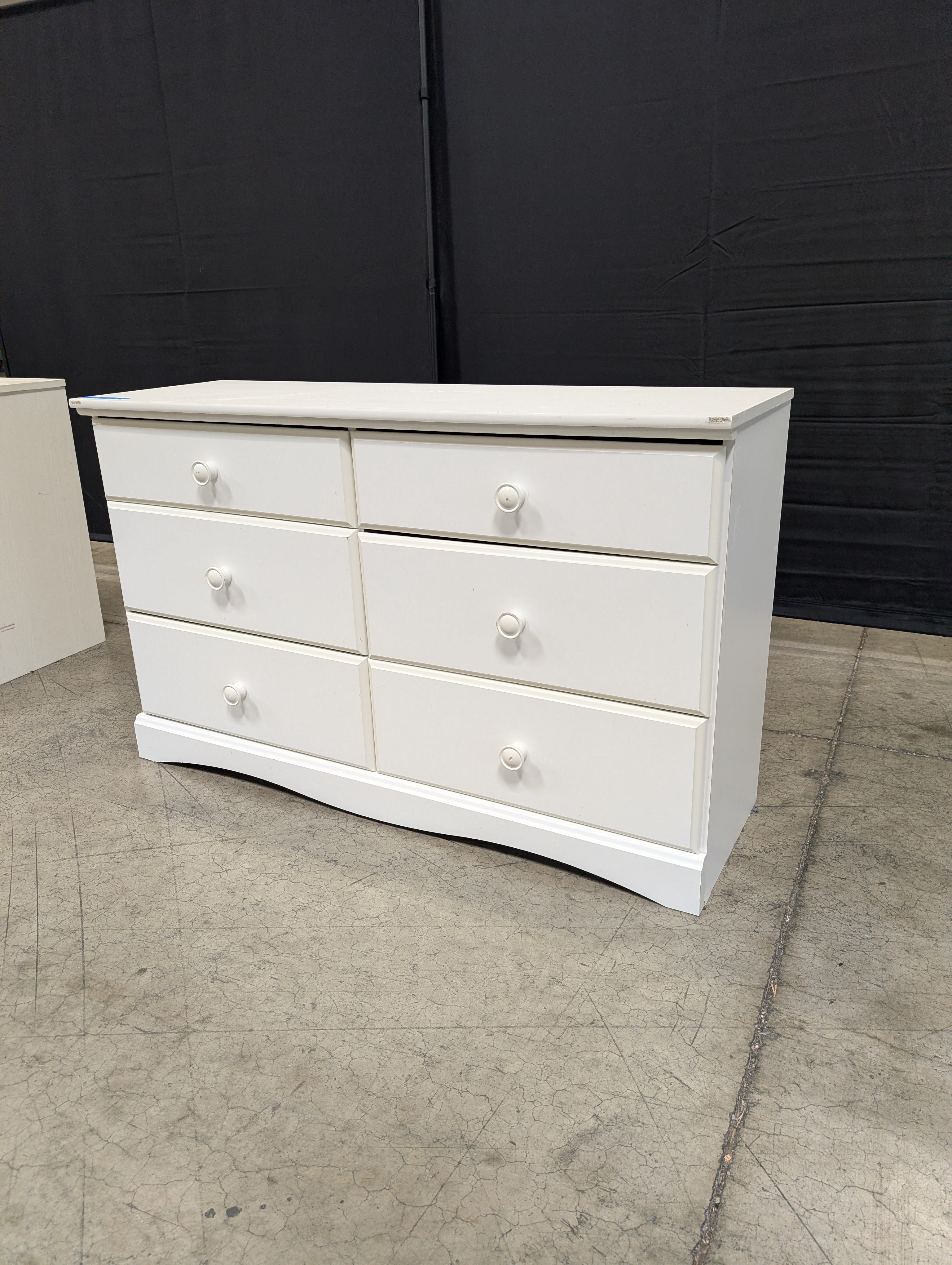 Versatile White Six-Drawer Storage Chest