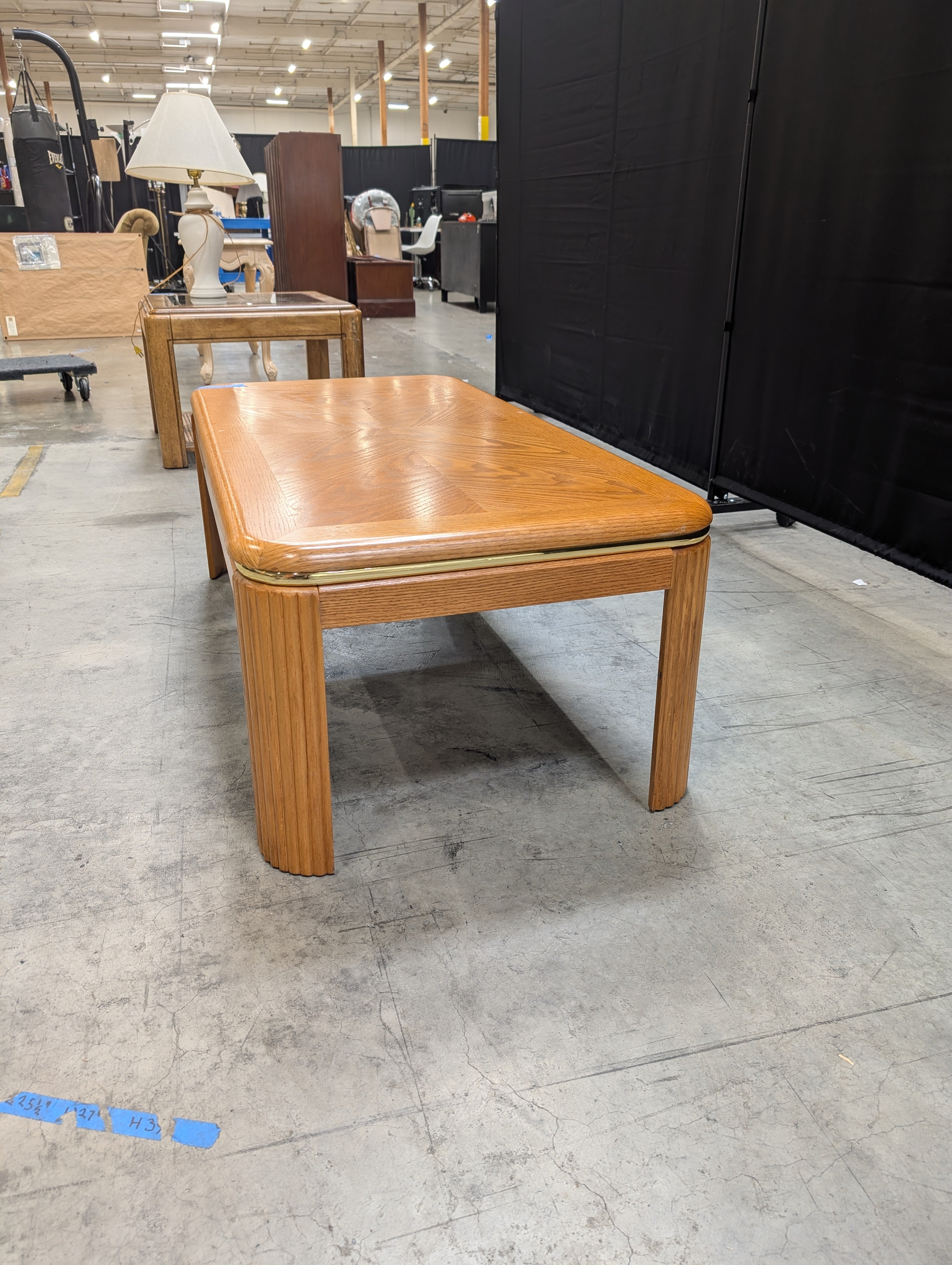 Starburst Veneer Wood Side Table with Rounded Edges