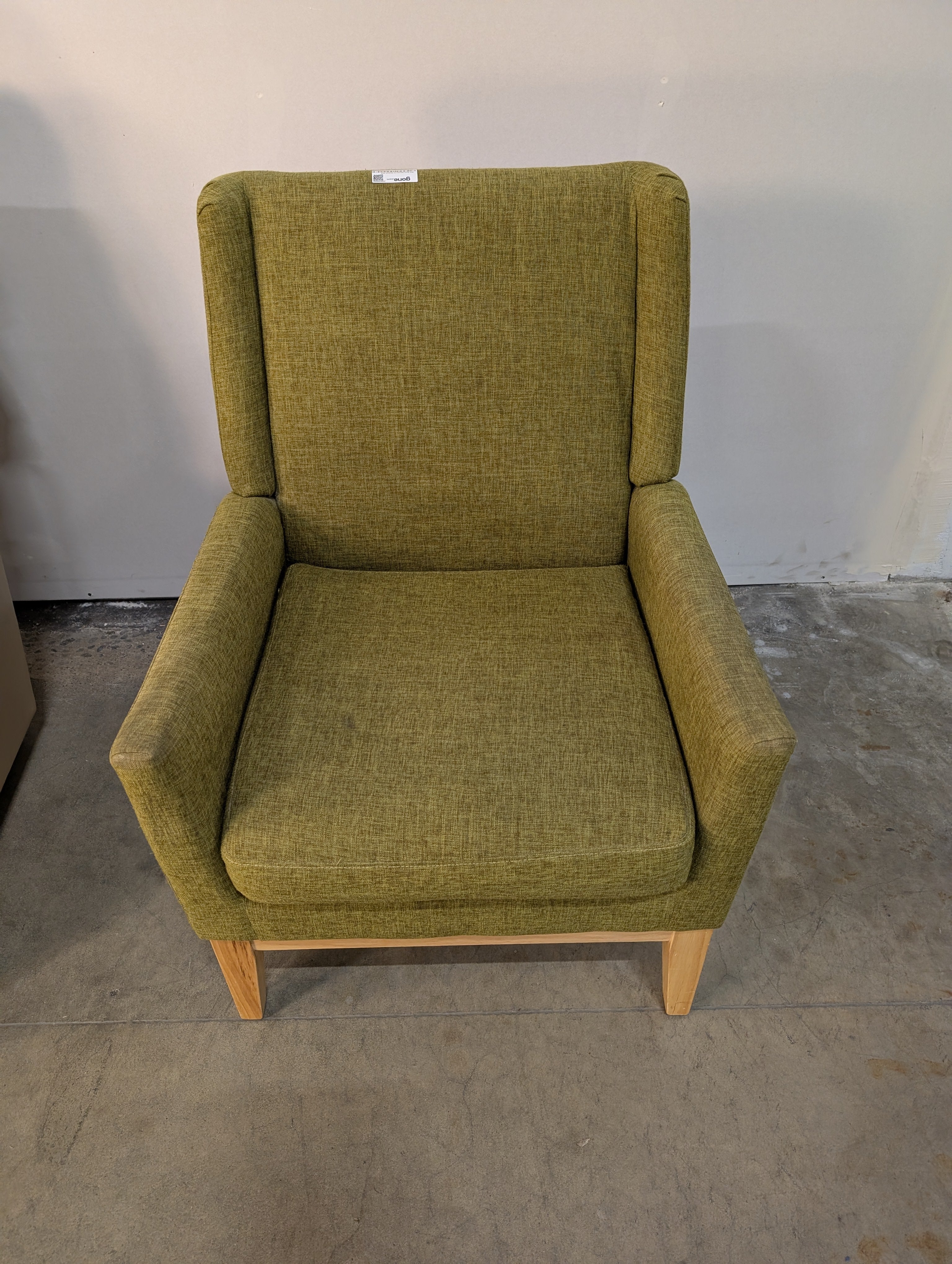 Olive Green Upholstered Wingback Chair