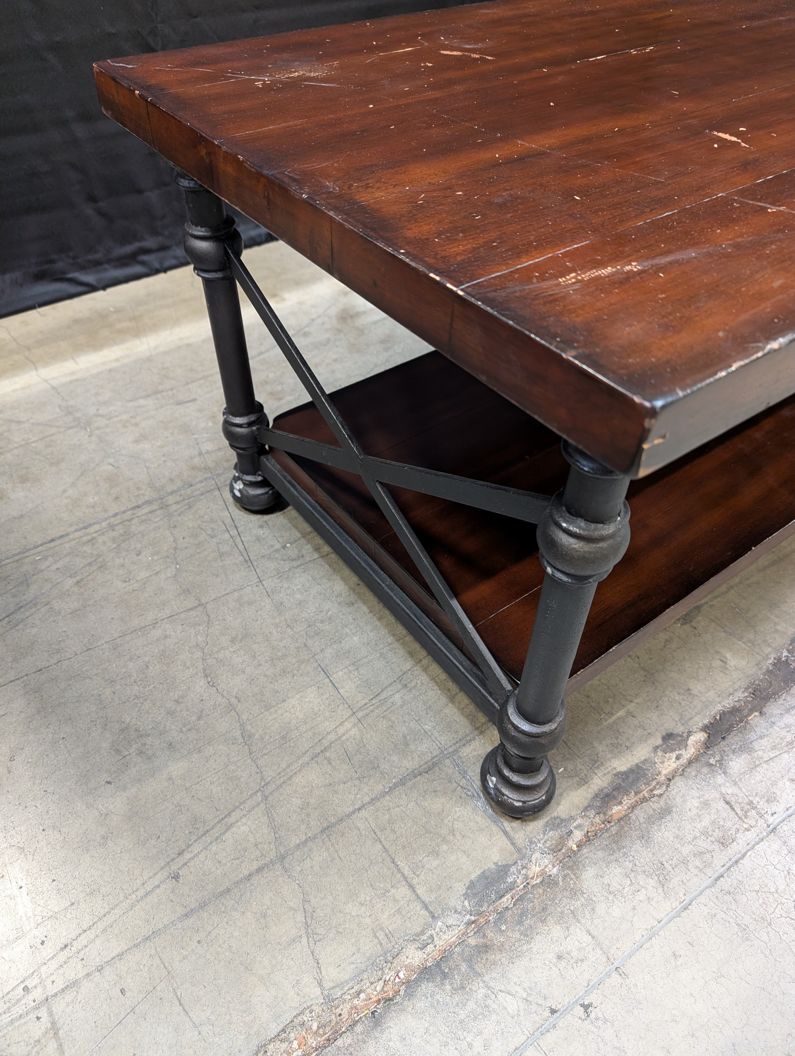 Bernhardt Furniture Dark Wood Two-Tier Console Bench