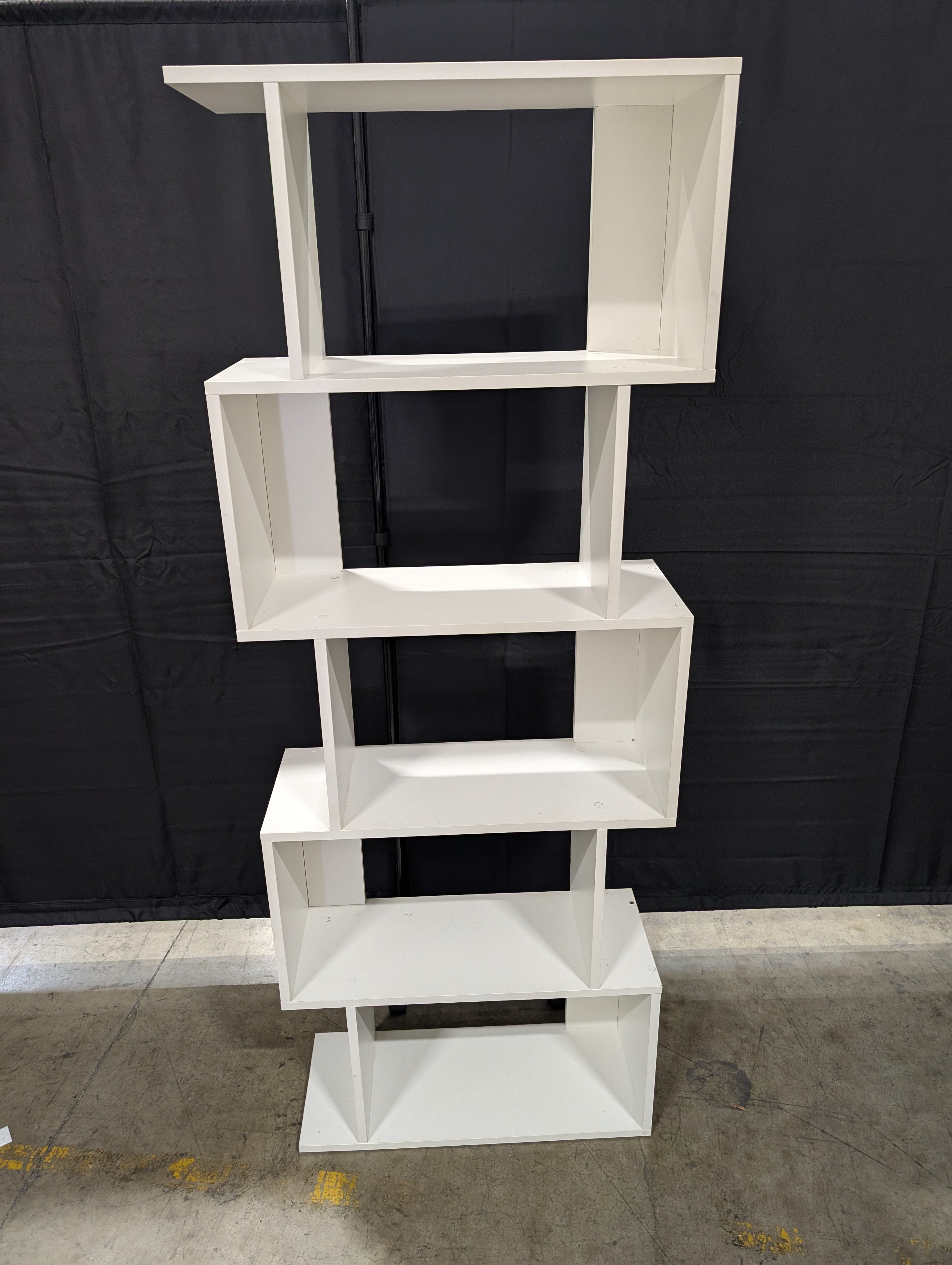 Modern White Geometric Open Shelf Bookcase Display Unit