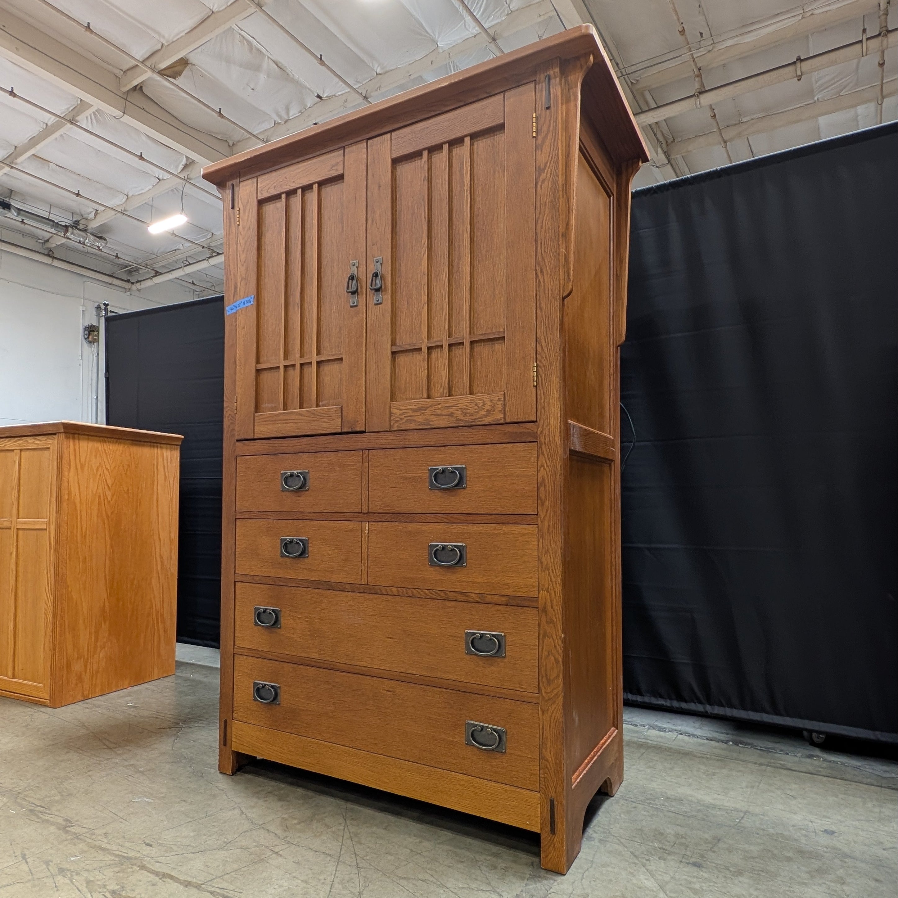Hooker Furniture Craftsman Oak Armoire with Multiple Drawers