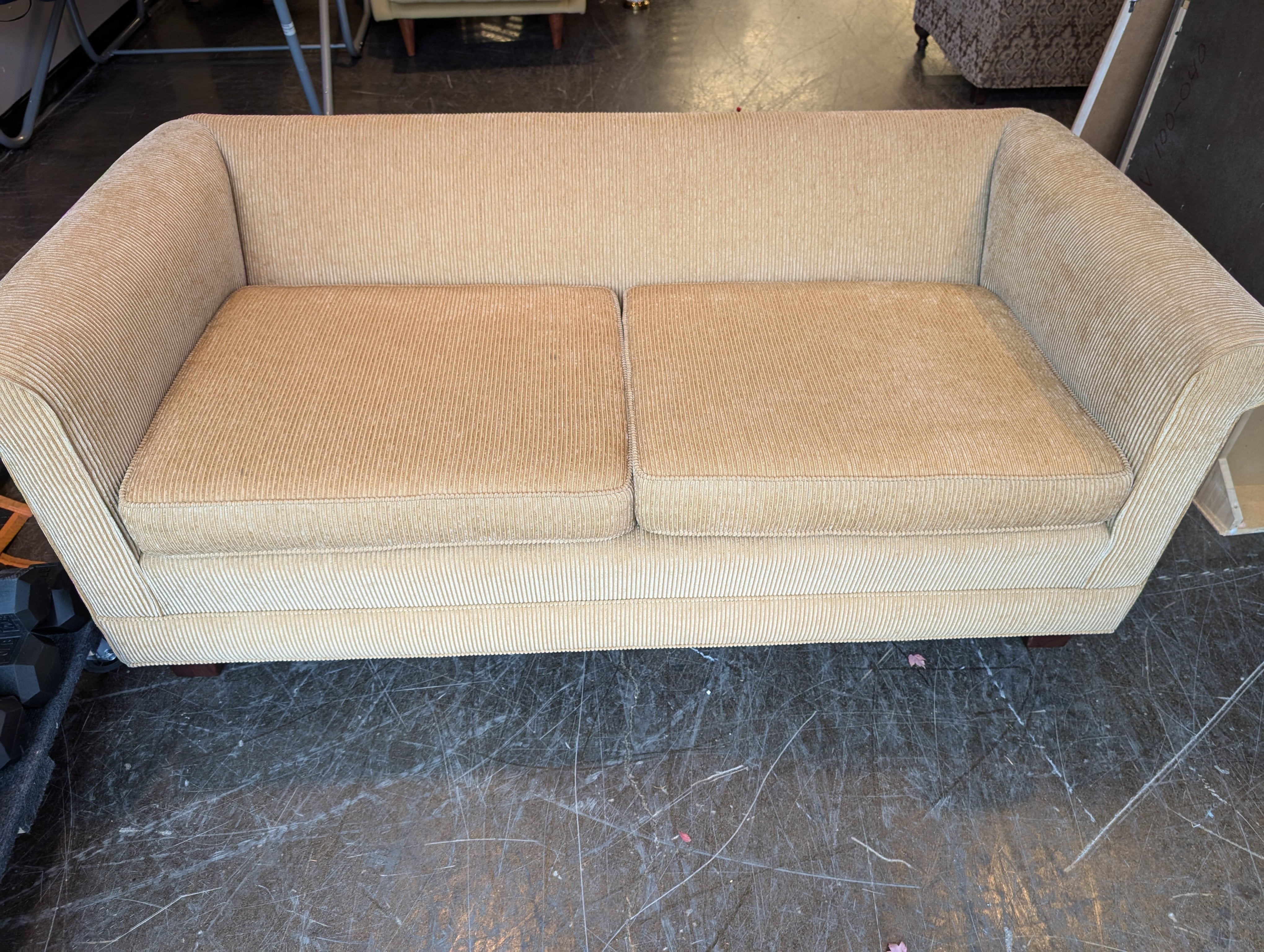 Vintage Durobilt Furniture Sofa: Brown Corduroy