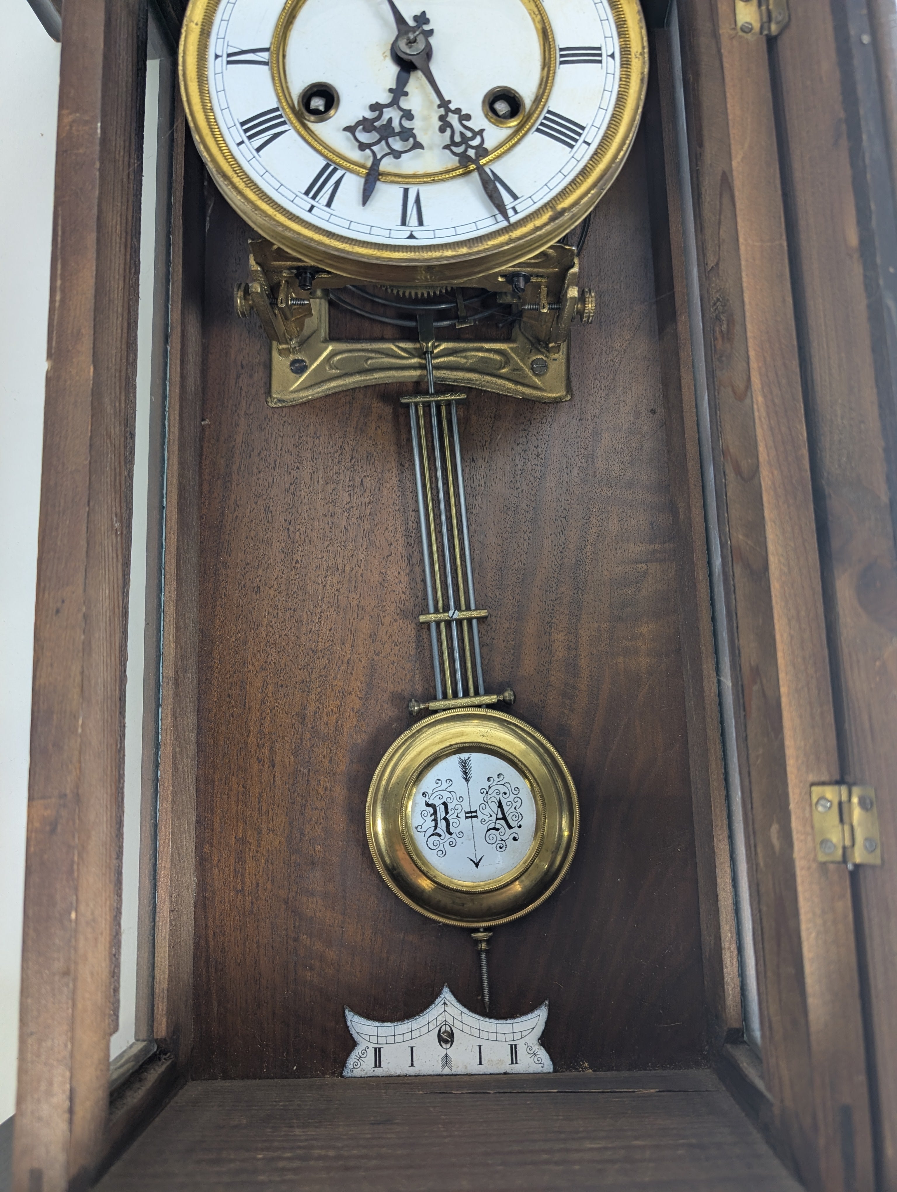 Antique Dark Wood Grandfather Clock