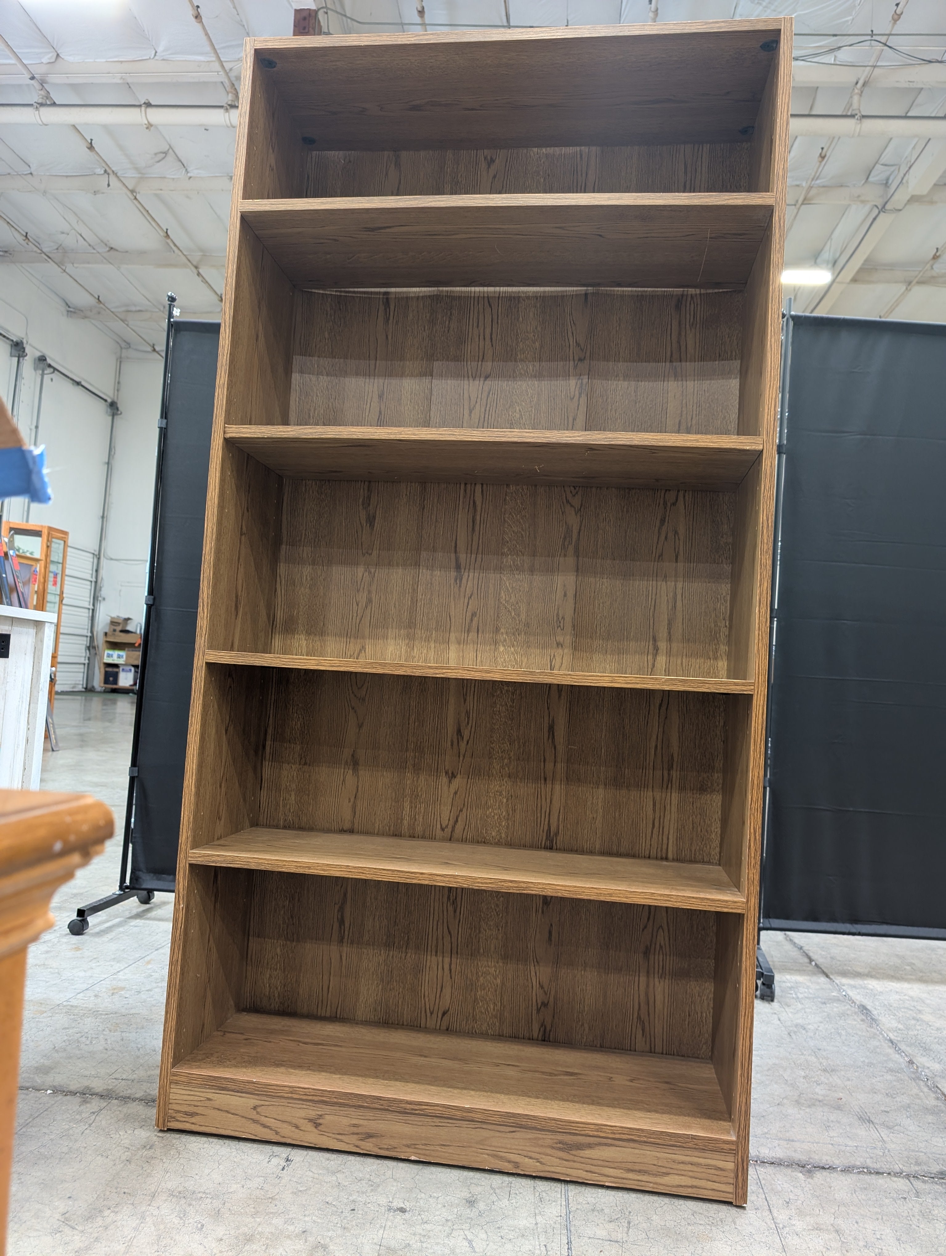 Five-Shelf Wood Grain Storage Bookcase