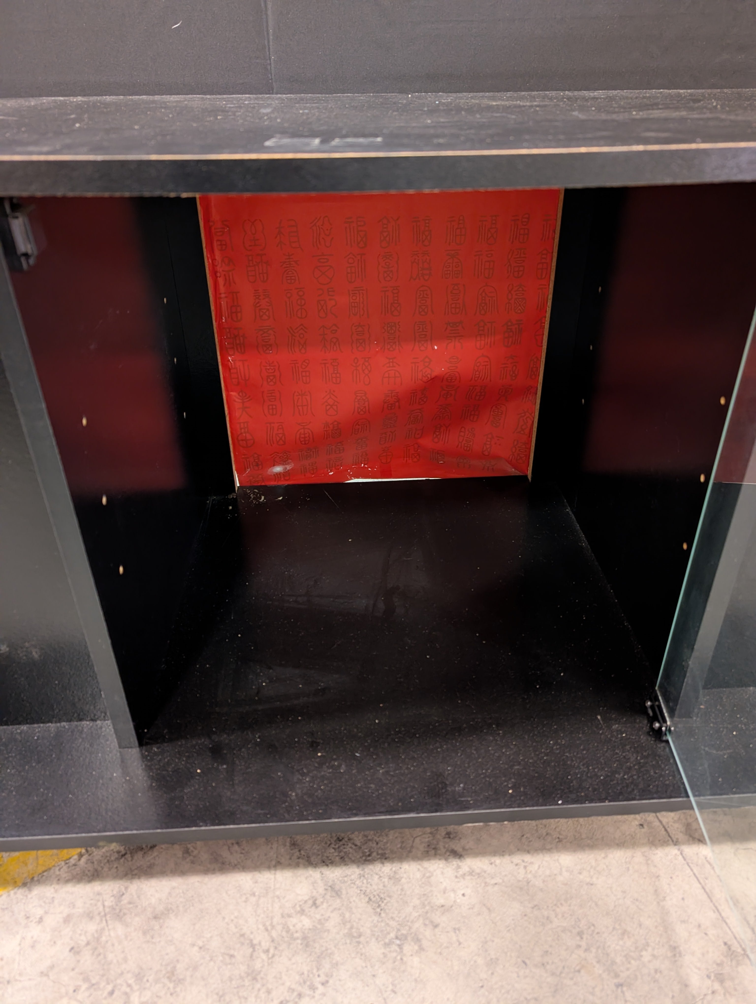 Modern Black Curved Front Media Console with Storage