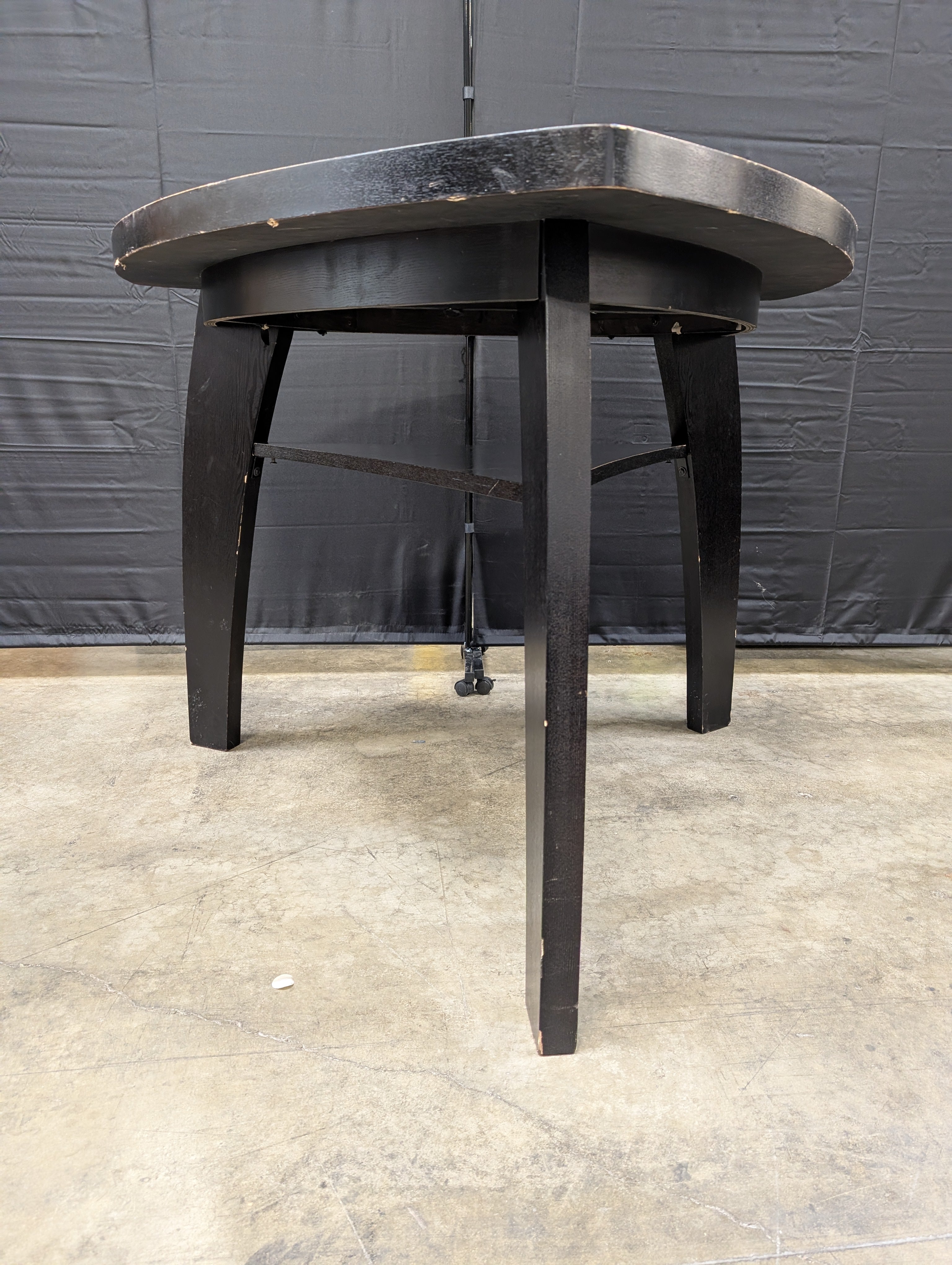 Modern Dark Wood Triangular Table