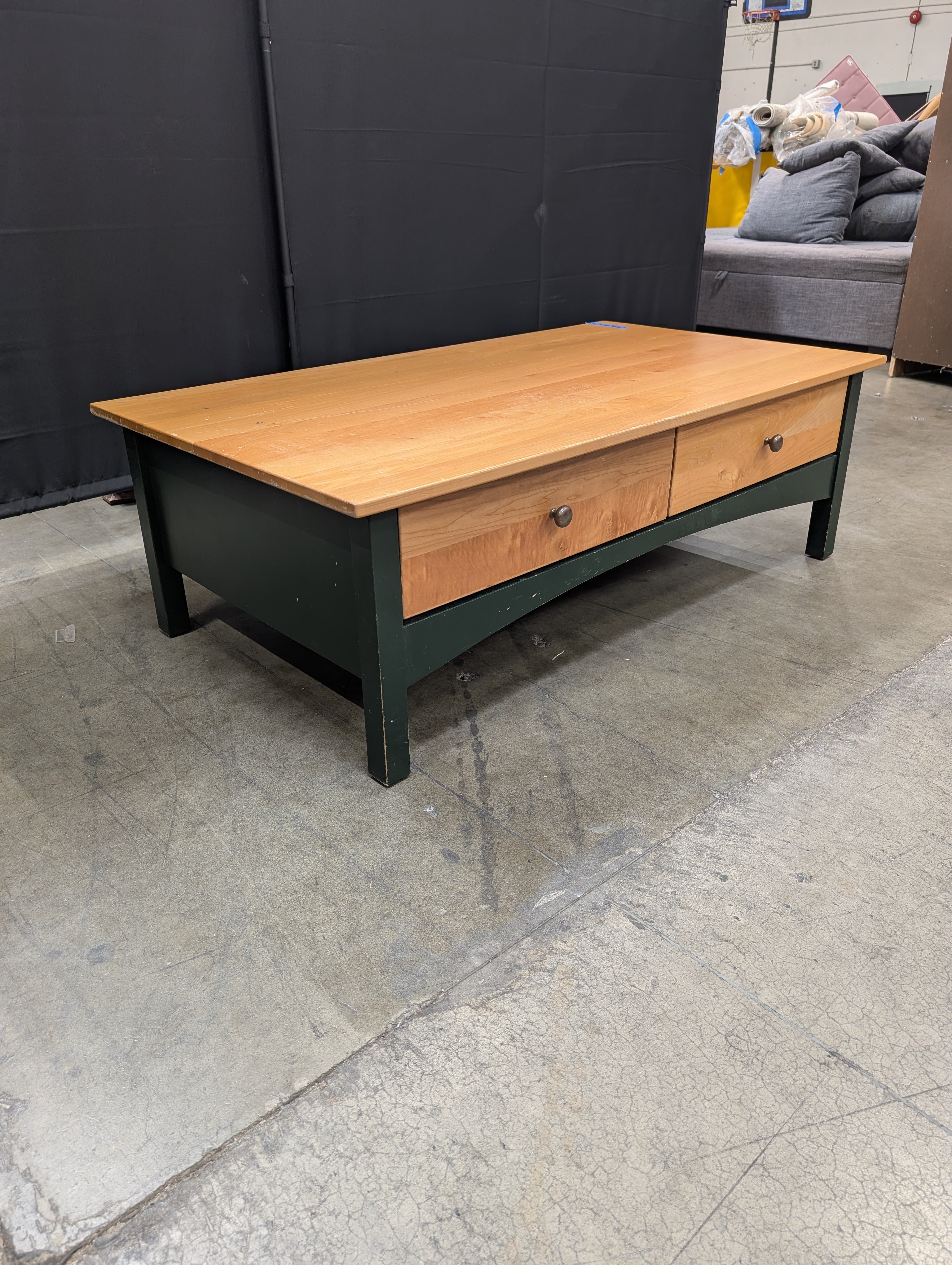 Two-Tone Wood Console Table with Drawers