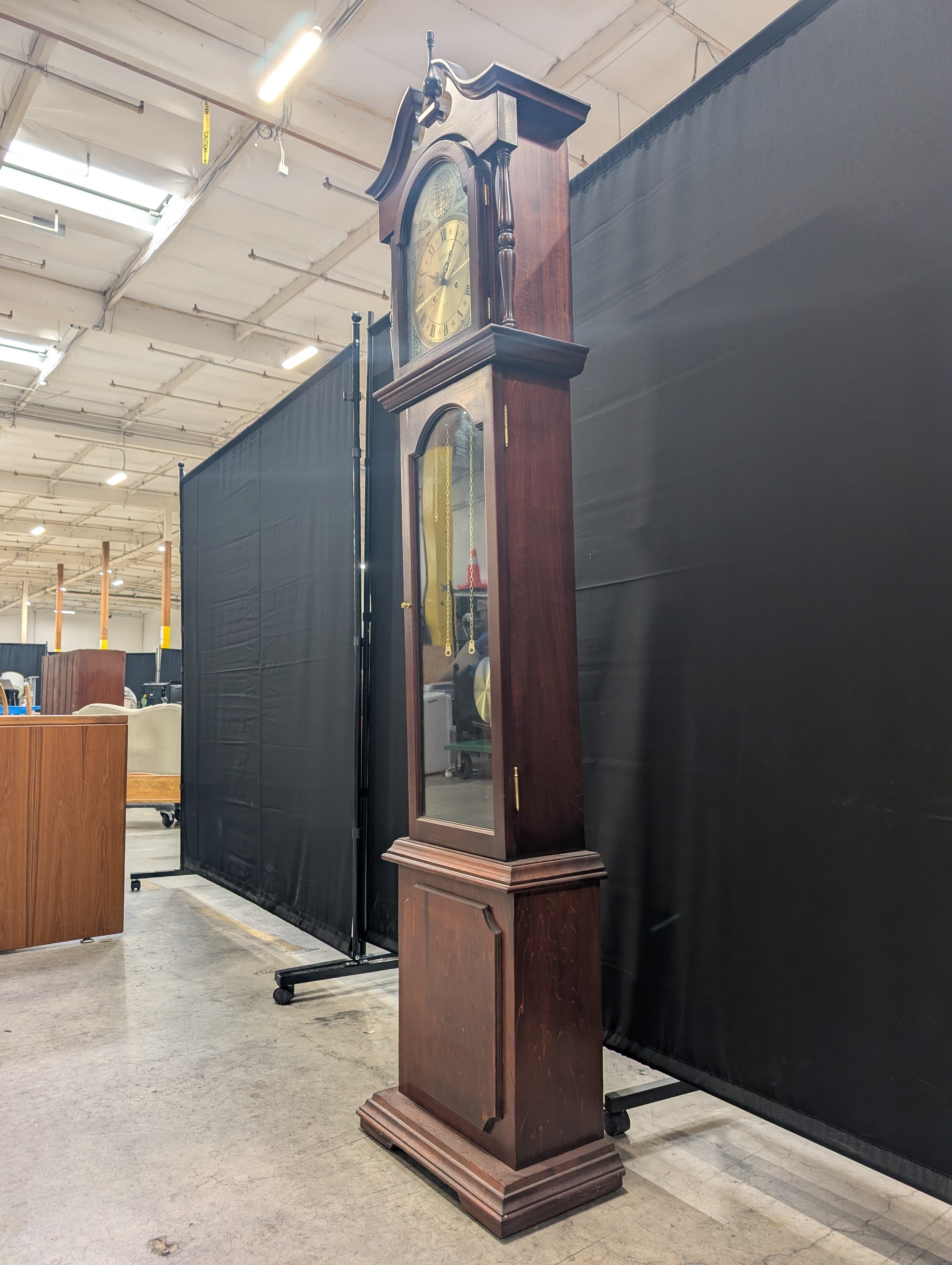 Traditional KASSEL Cherry Finish Grandfather Clock with Roman Numerals