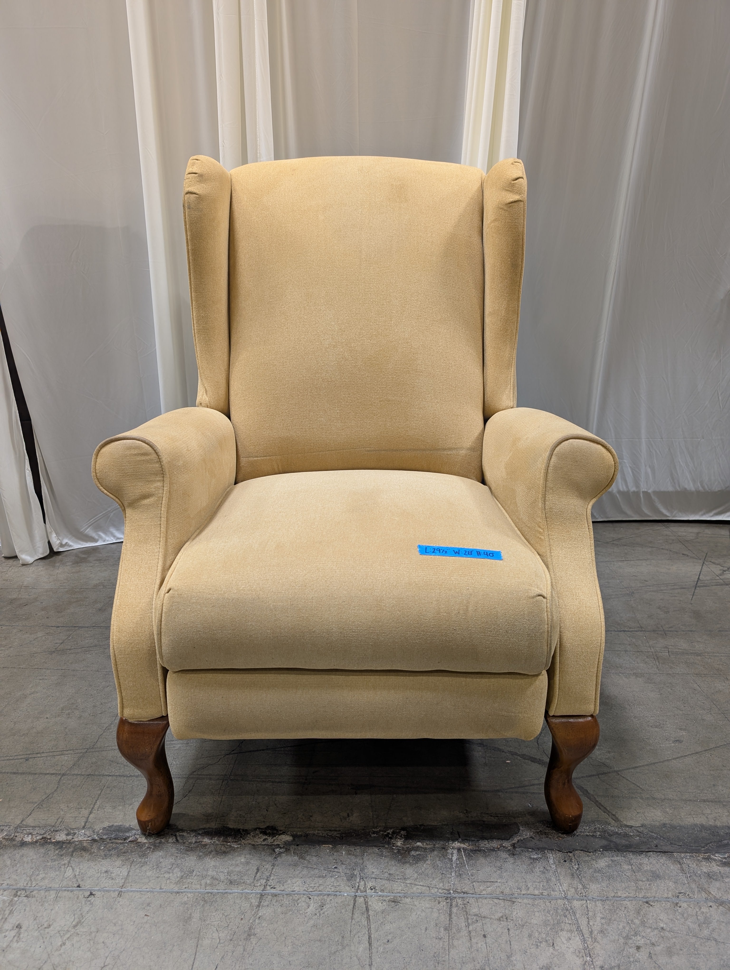 Vintage Yellow LaZboy Wingback Chair in Velvet