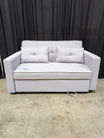 Light Grey Upholstered Loveseat with Pull Out Bed