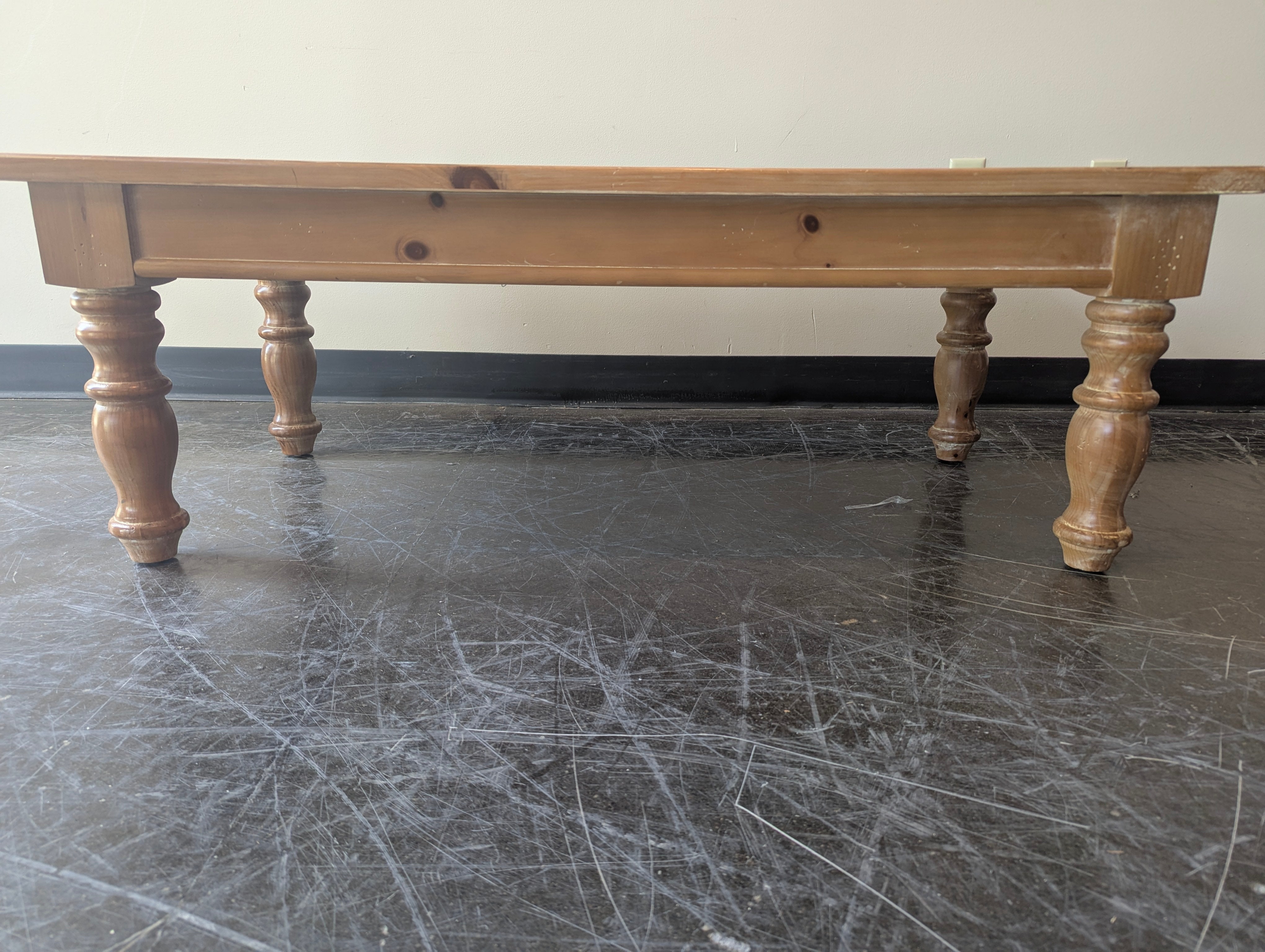 Simple Light Pine Wood Coffee Table in Made in the USA