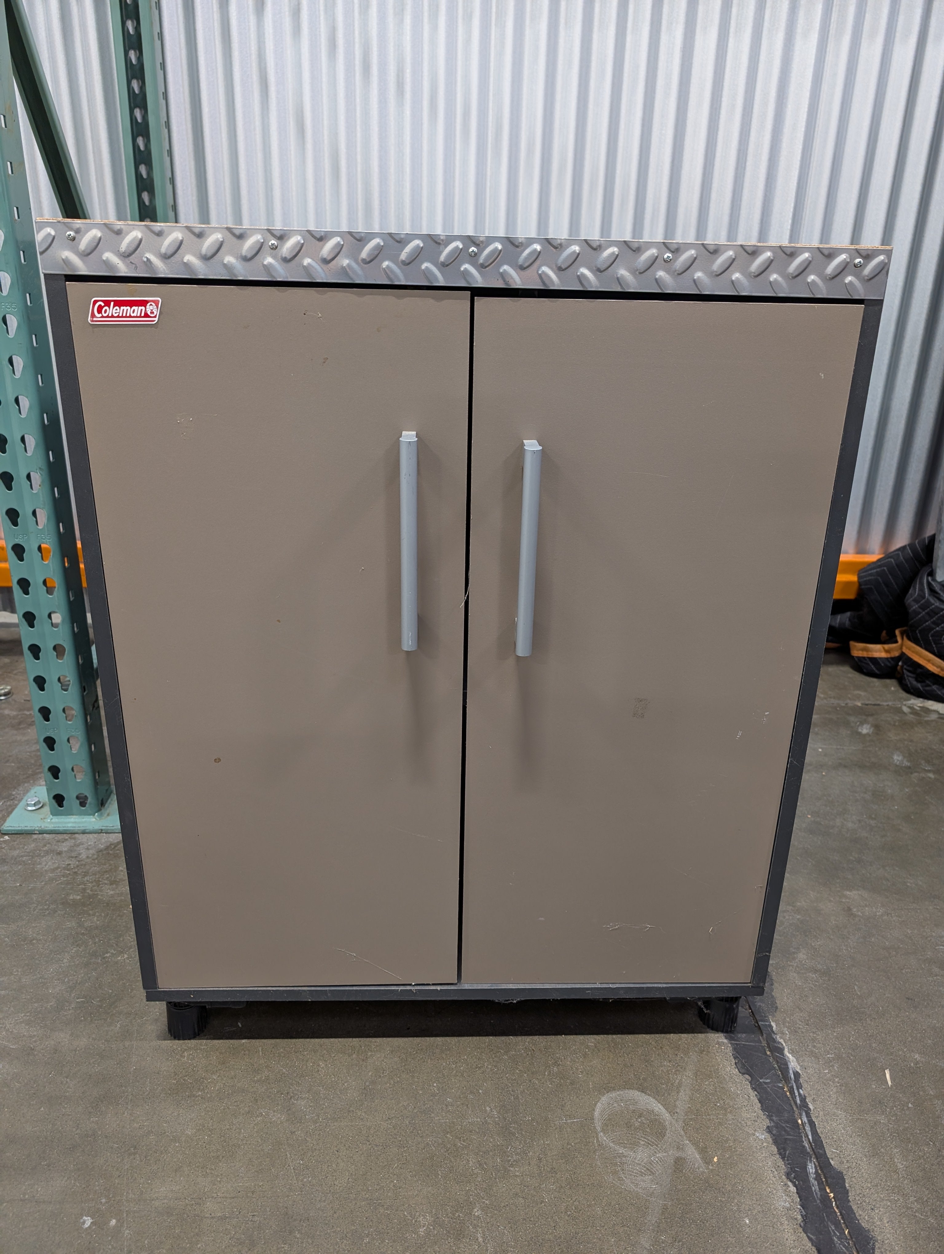 Coleman Two-Door Storage Cabinet with Tan Top