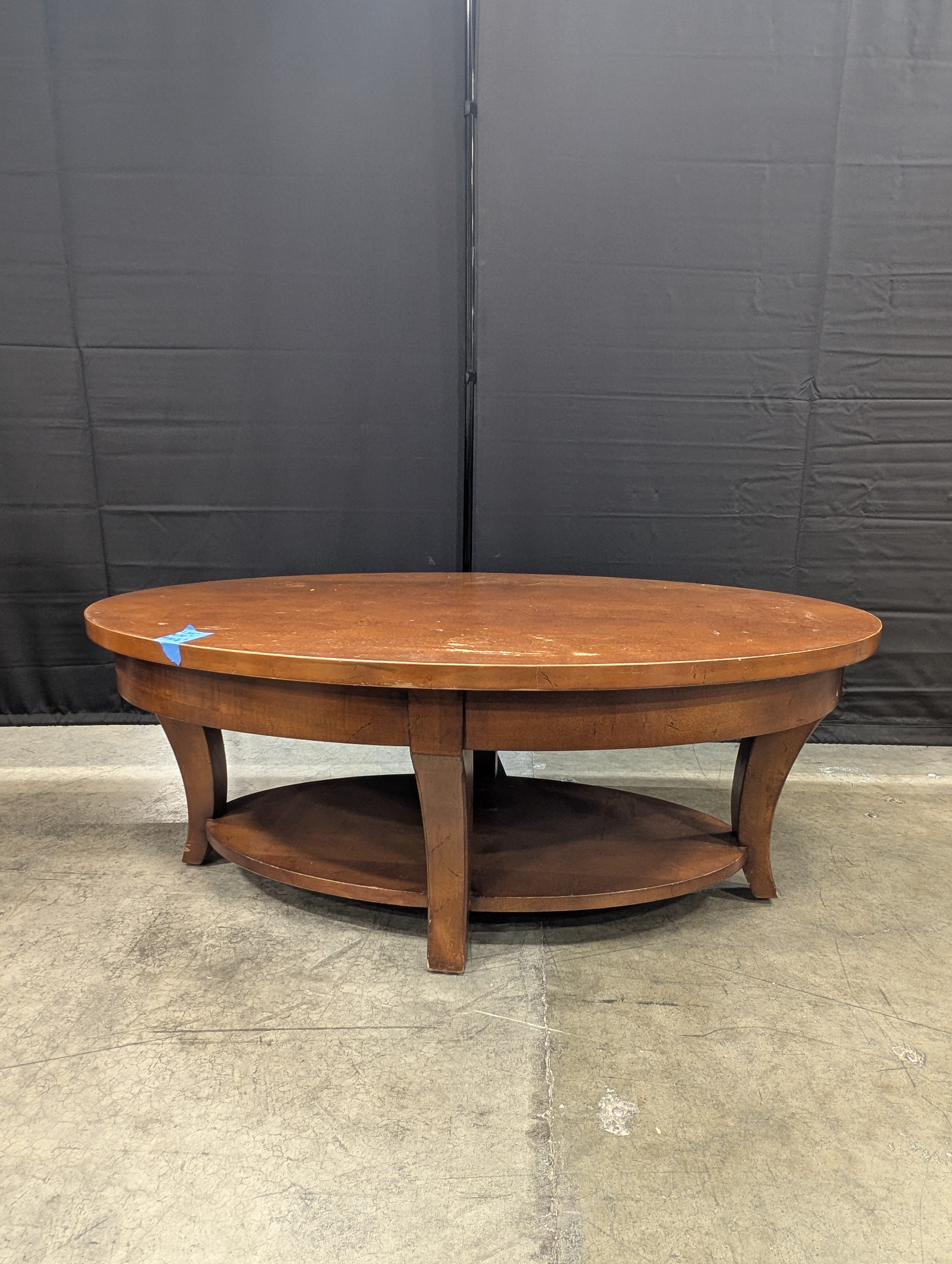 Two-Tier Oval Wood Coffee Table