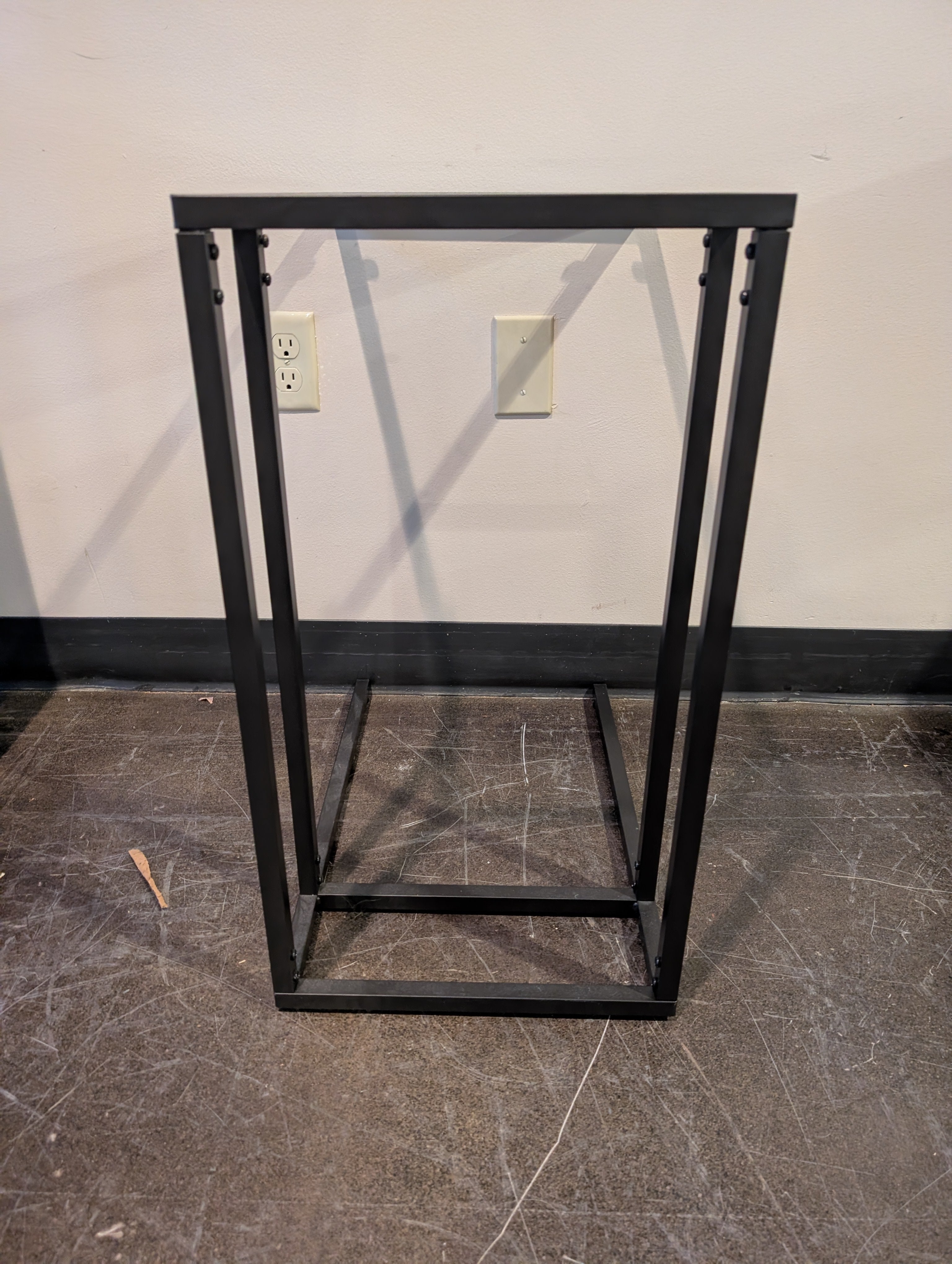 Modern Industrial Glass Top Side Table