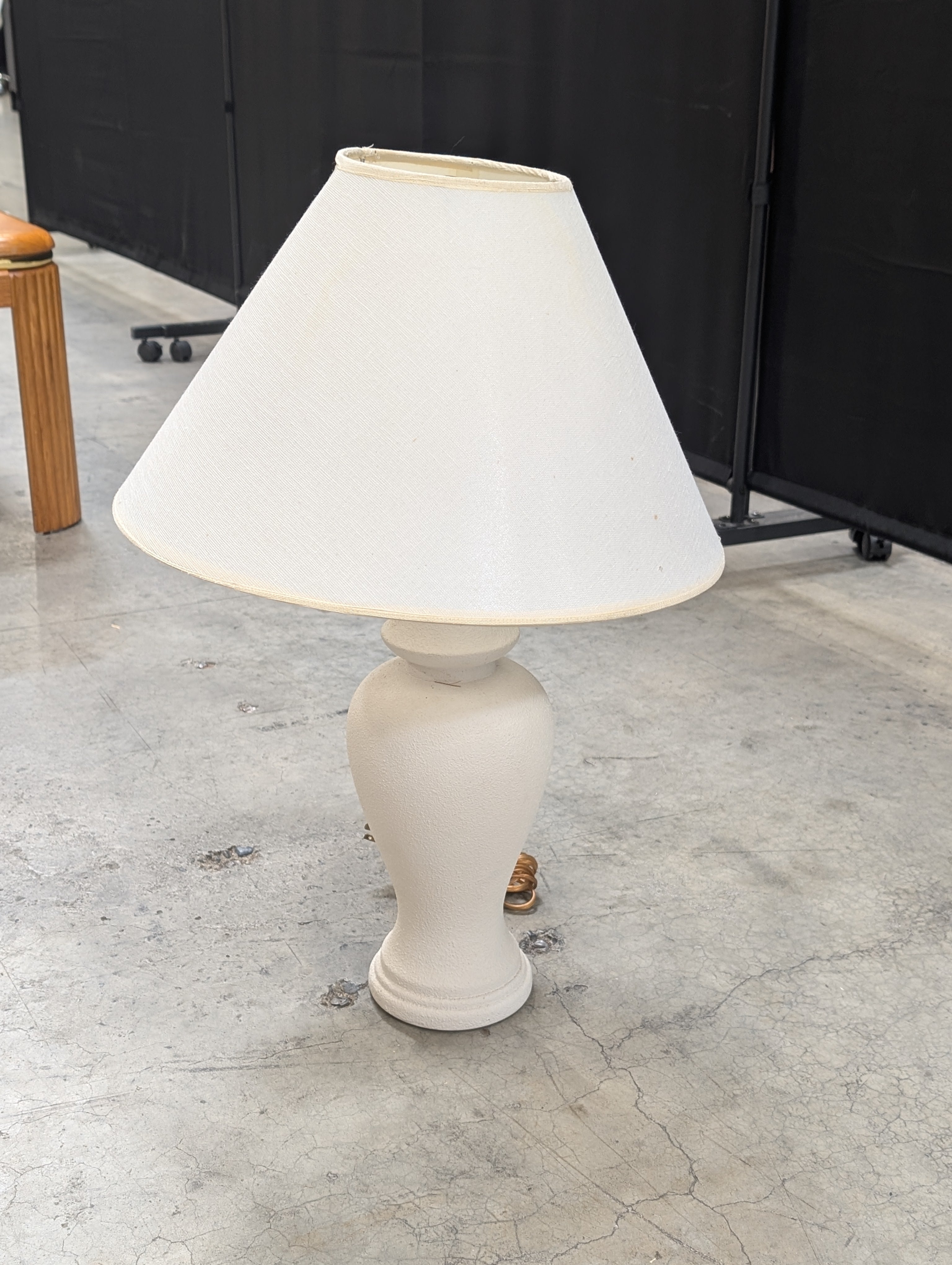 Classic White Ceramic Base Table Lamp with Fabric Shade