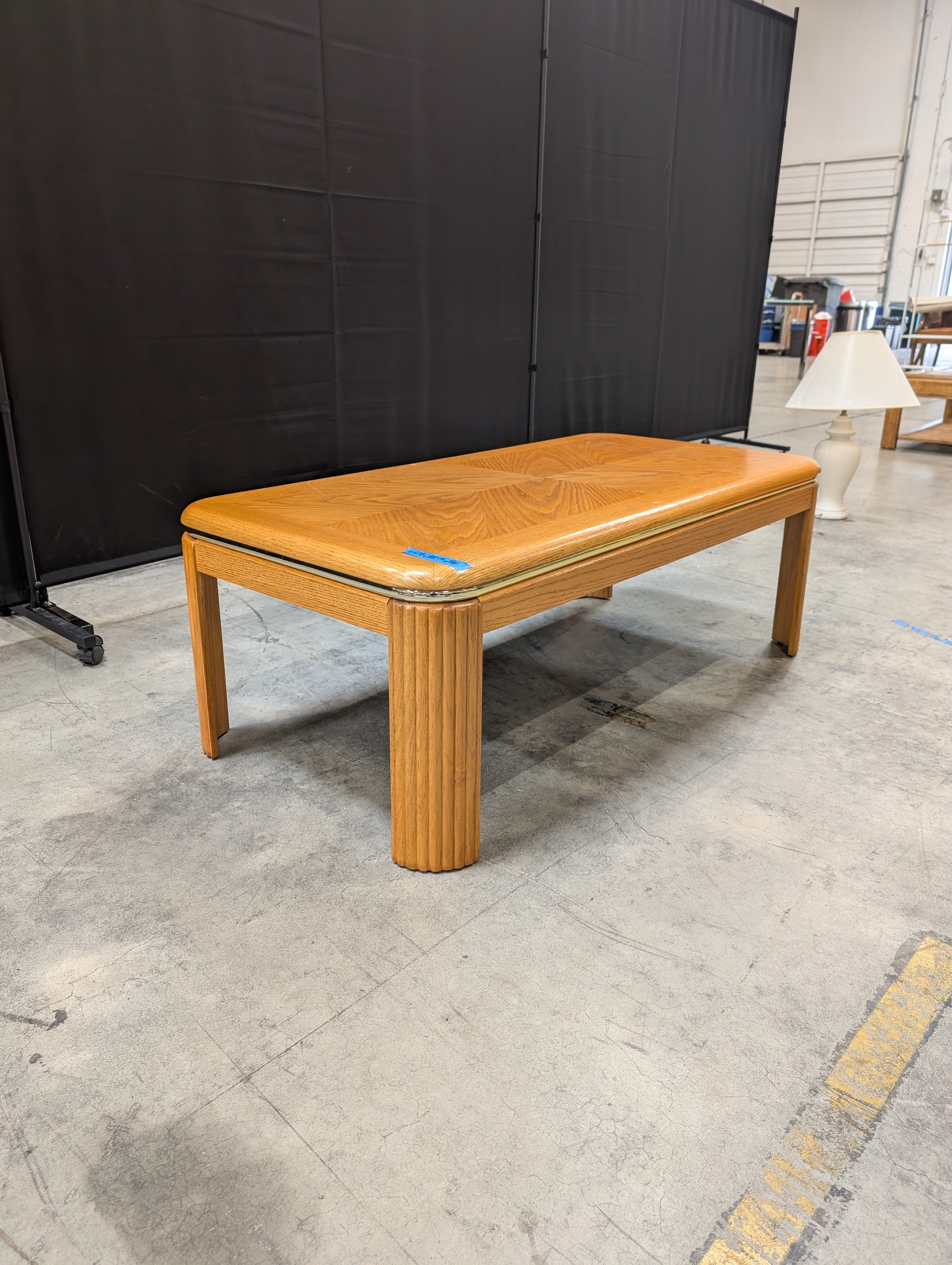 Starburst Veneer Wood Side Table with Rounded Edges