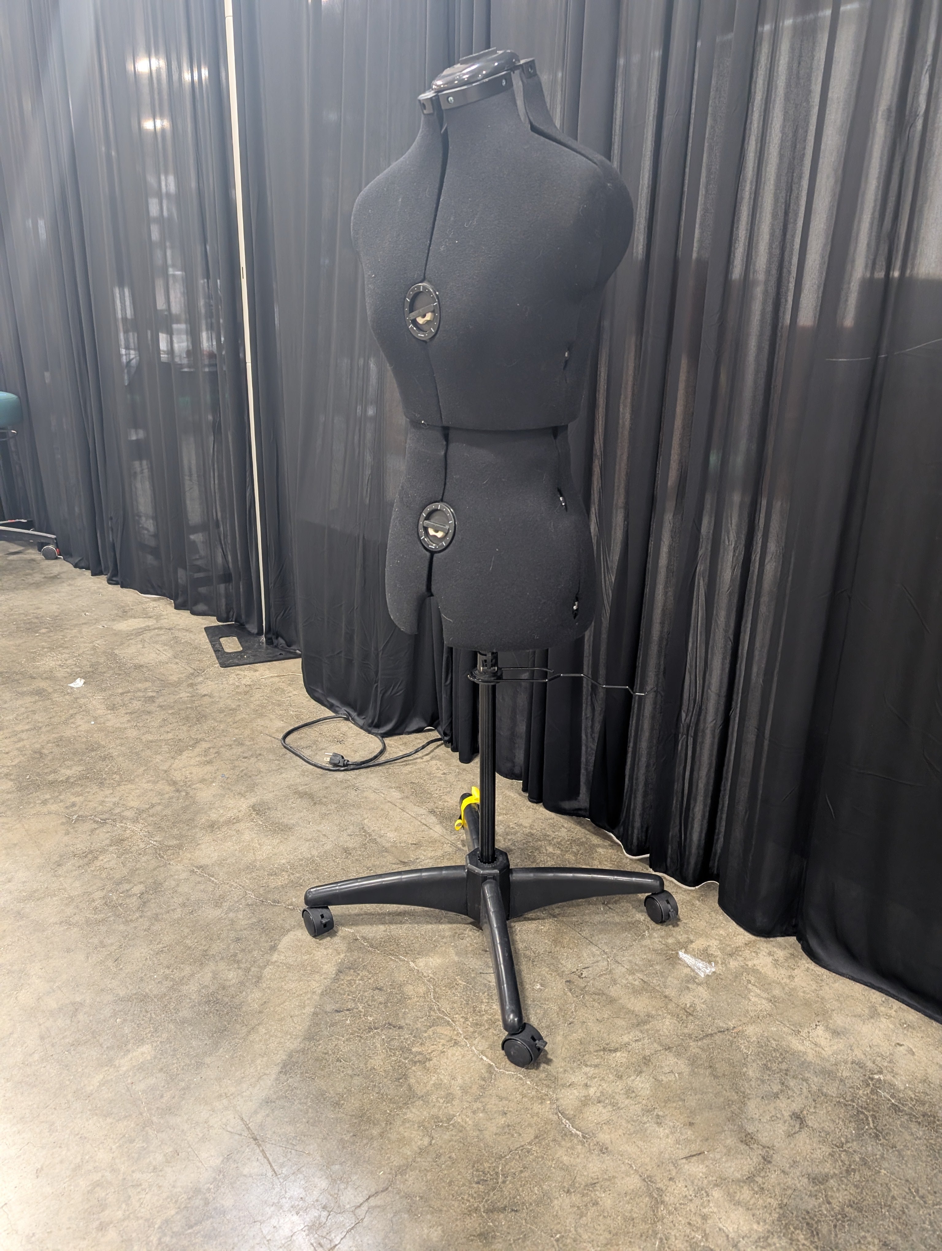 Adjustable Black Fabric Dress Form Mannequin with Stand