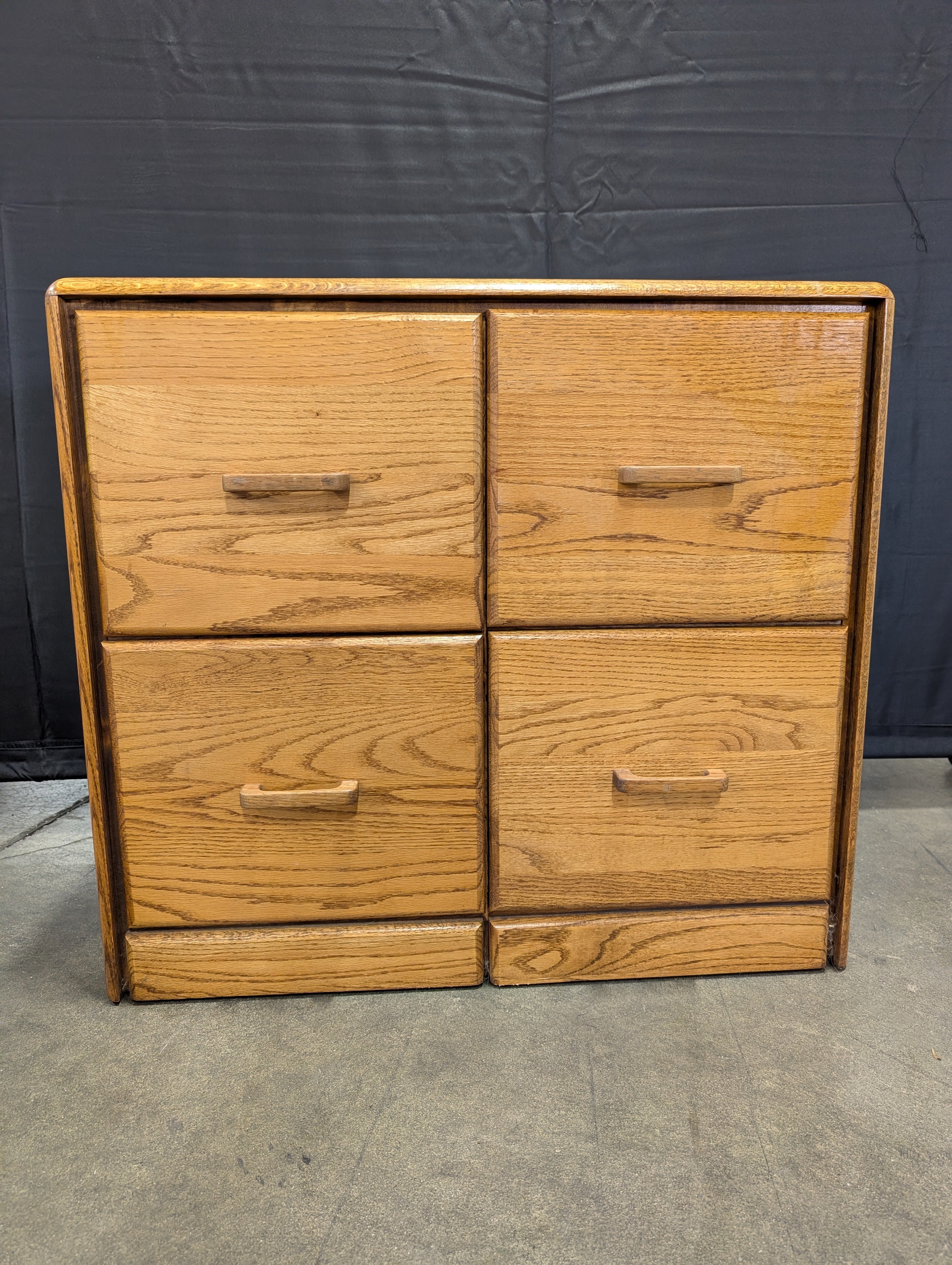 Castle MFG. Oak Finish Four-Drawer Storage Cabinet
