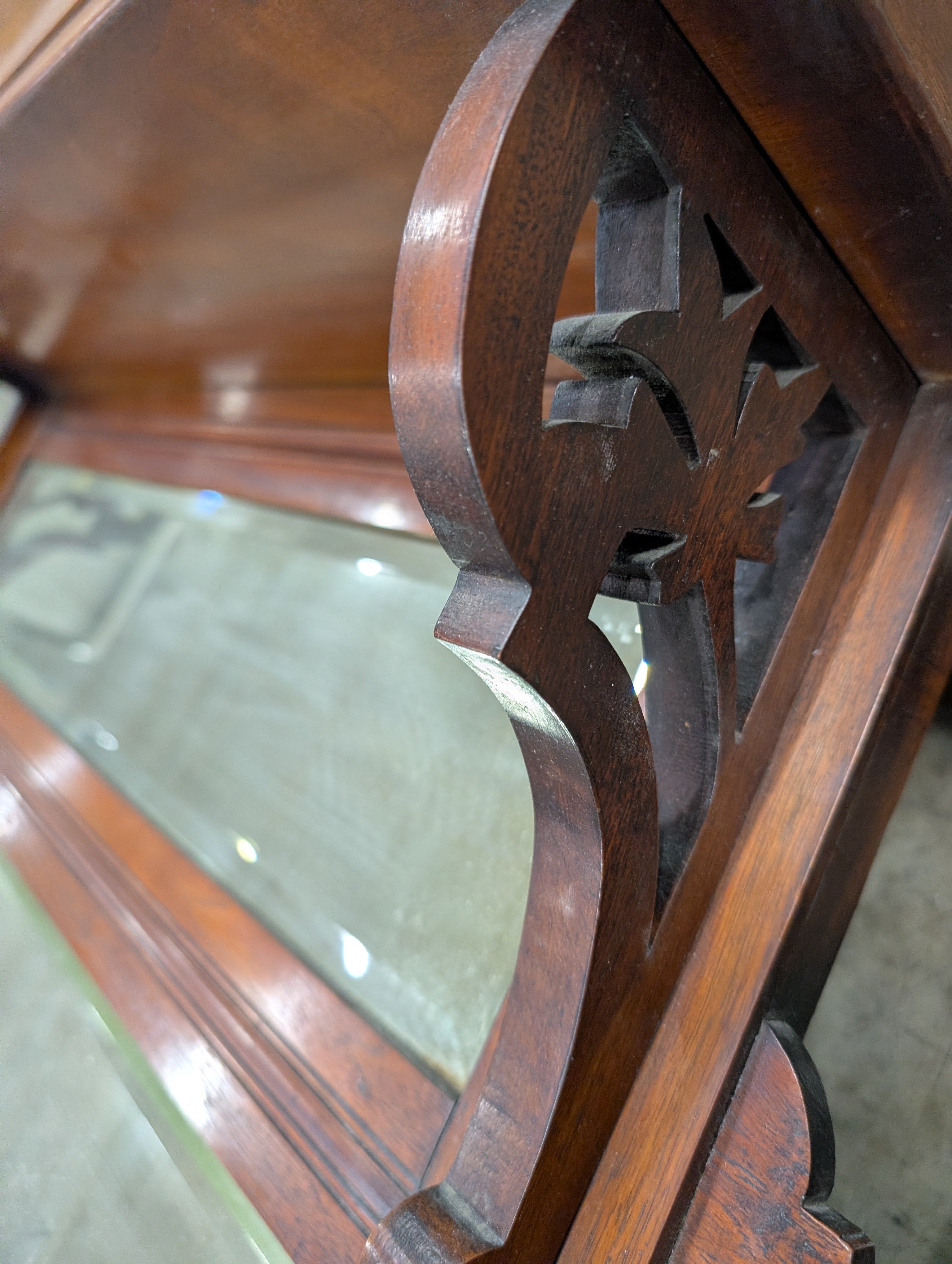 Vintage Carved Wood Mirror *No Dresser*