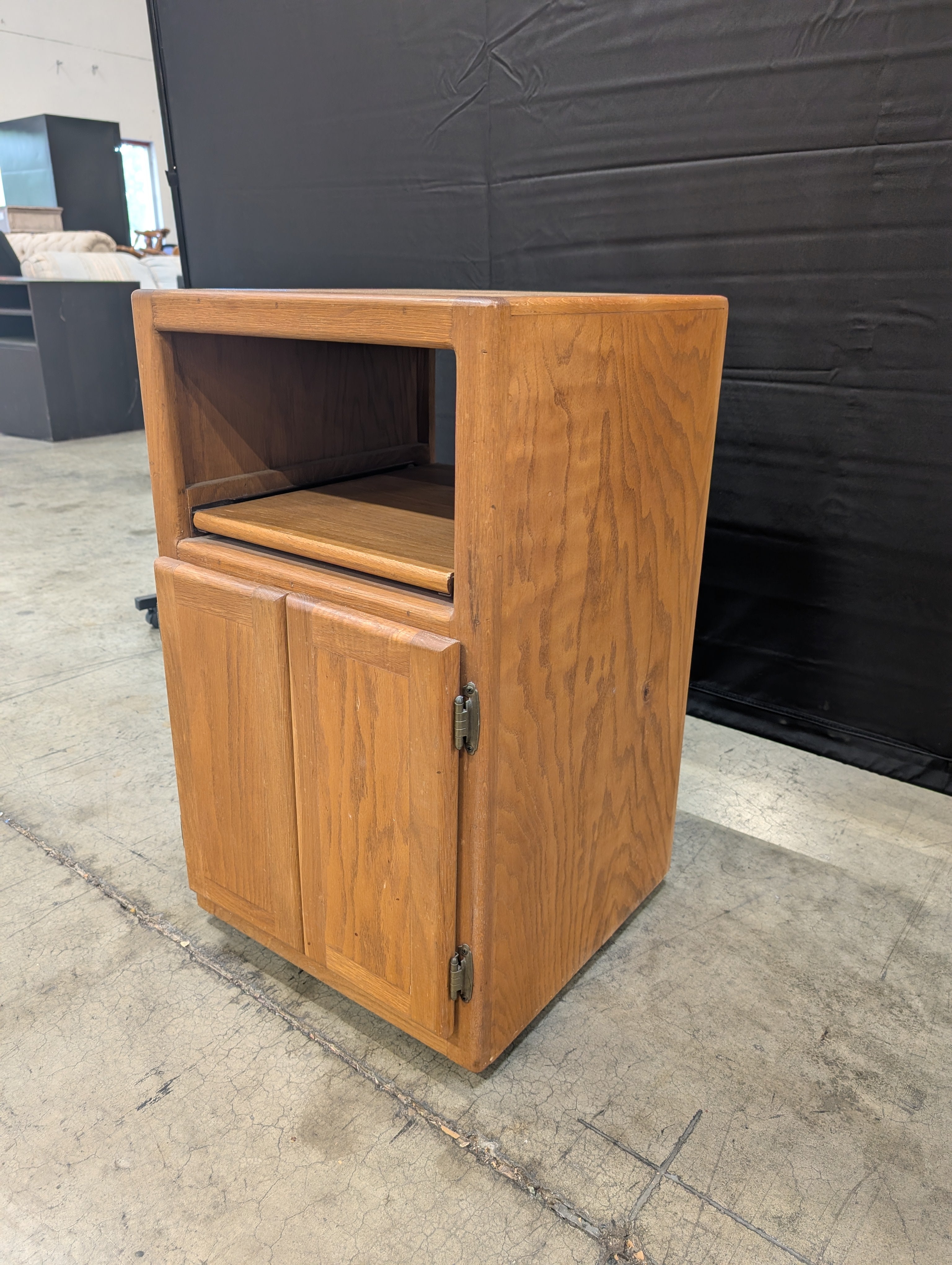 Light Oak Wood Single Drawer Nightstand
