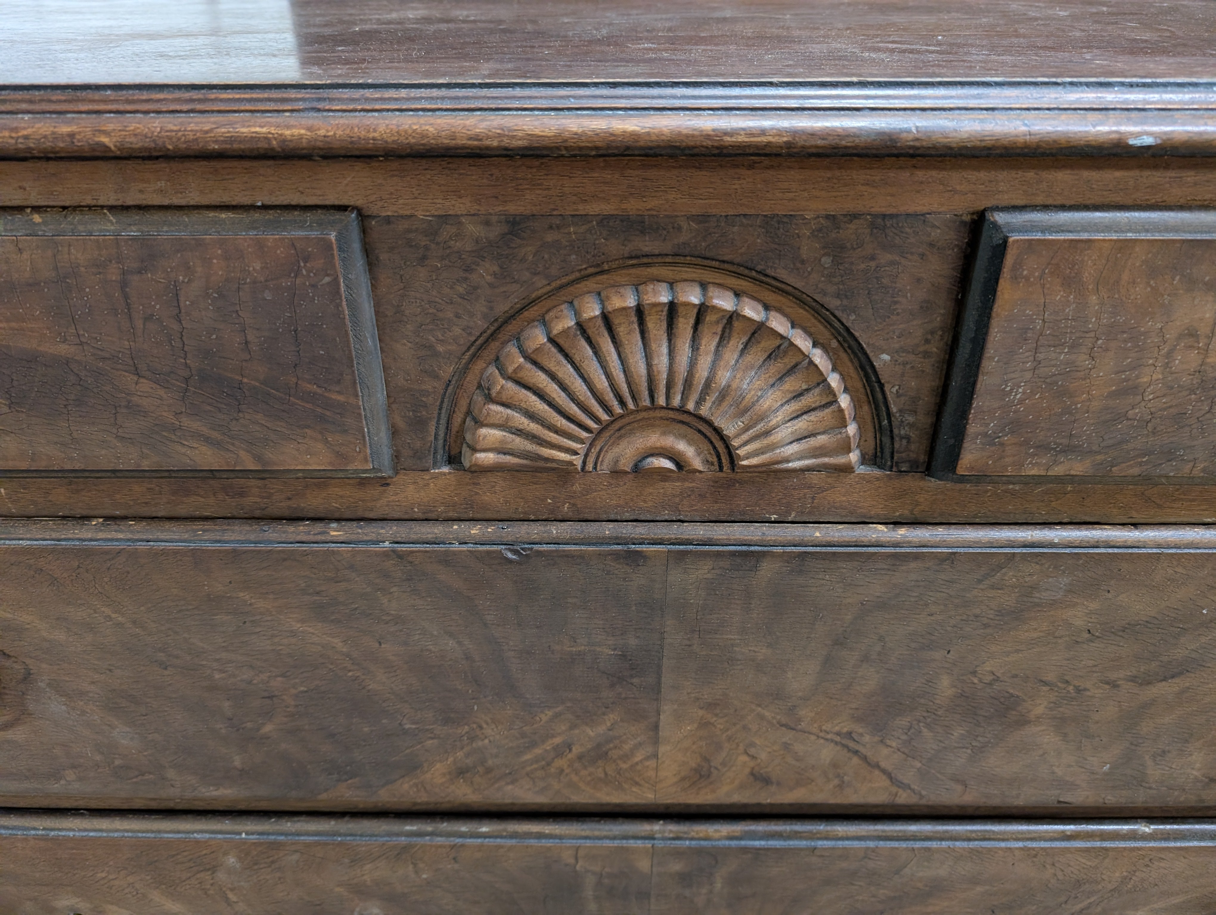 Vintage Solid Wood Chest of Drawers with Carved Detail