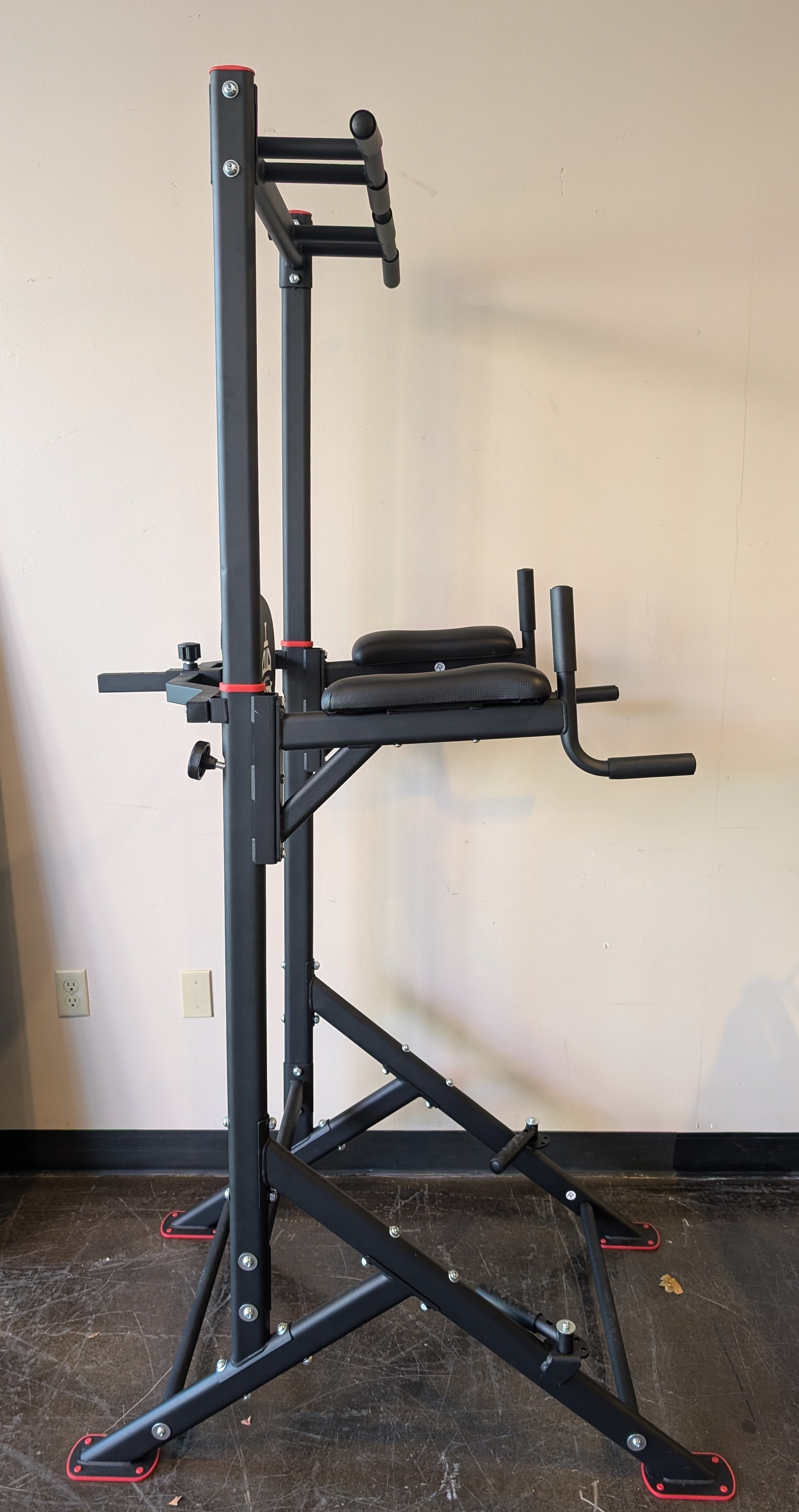 SPORTSROYALS FLYBIRD Adjustable Power Tower Dip Station with Bench