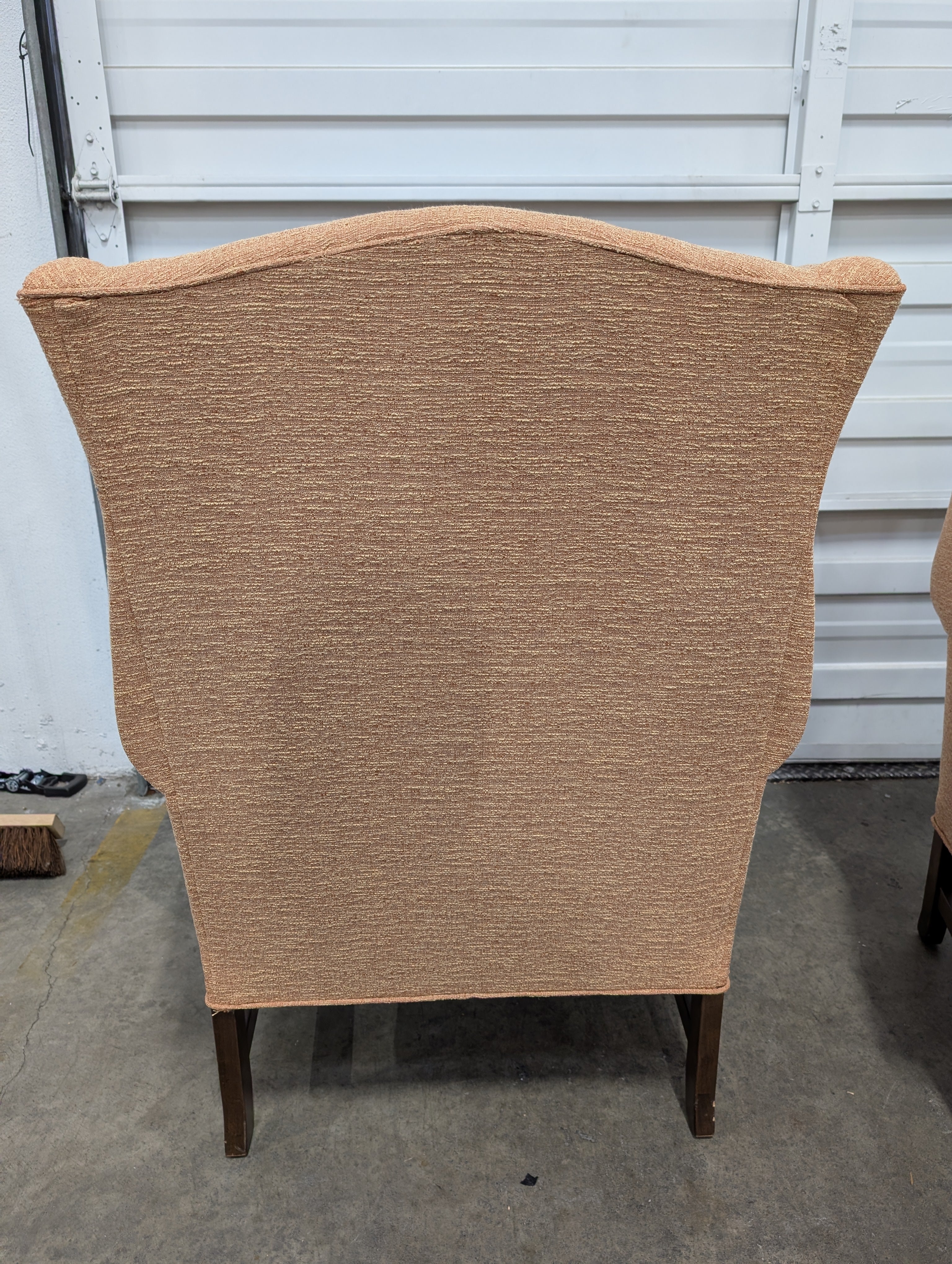 Classic Brown Wood Wingback Chair