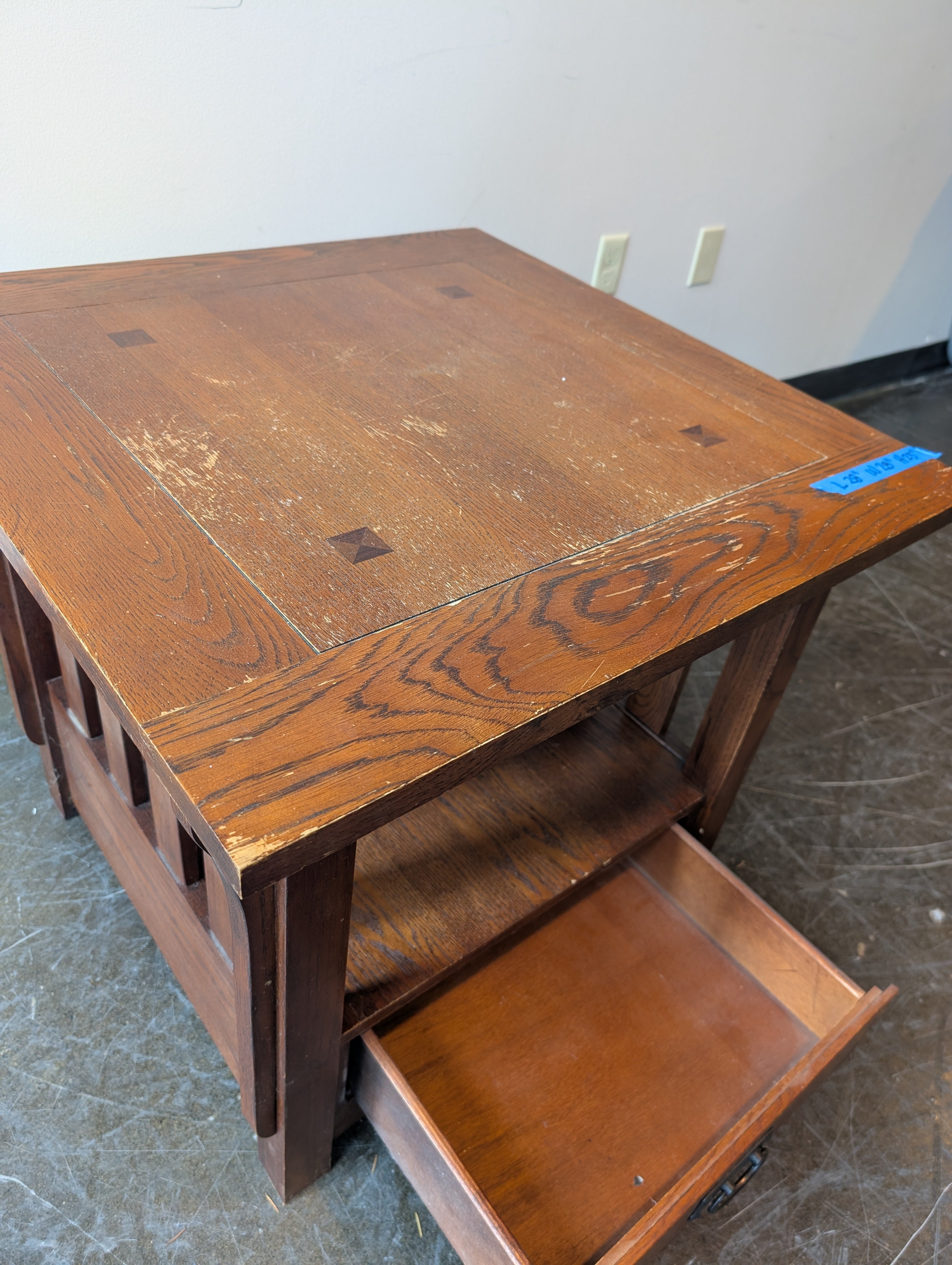 Rustic Brown Wood End Table
