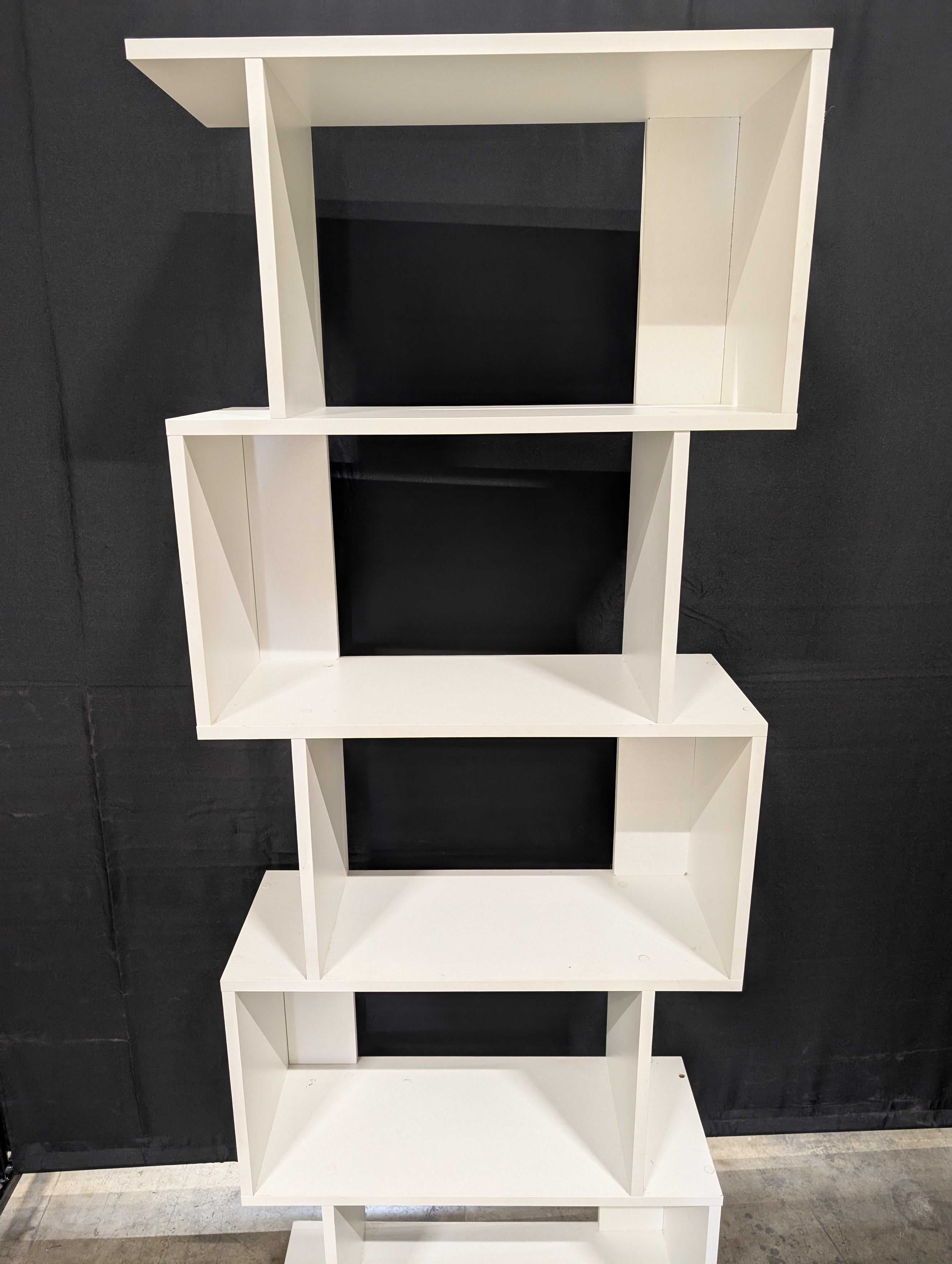 Modern White Geometric Open Shelf Bookcase Display Unit
