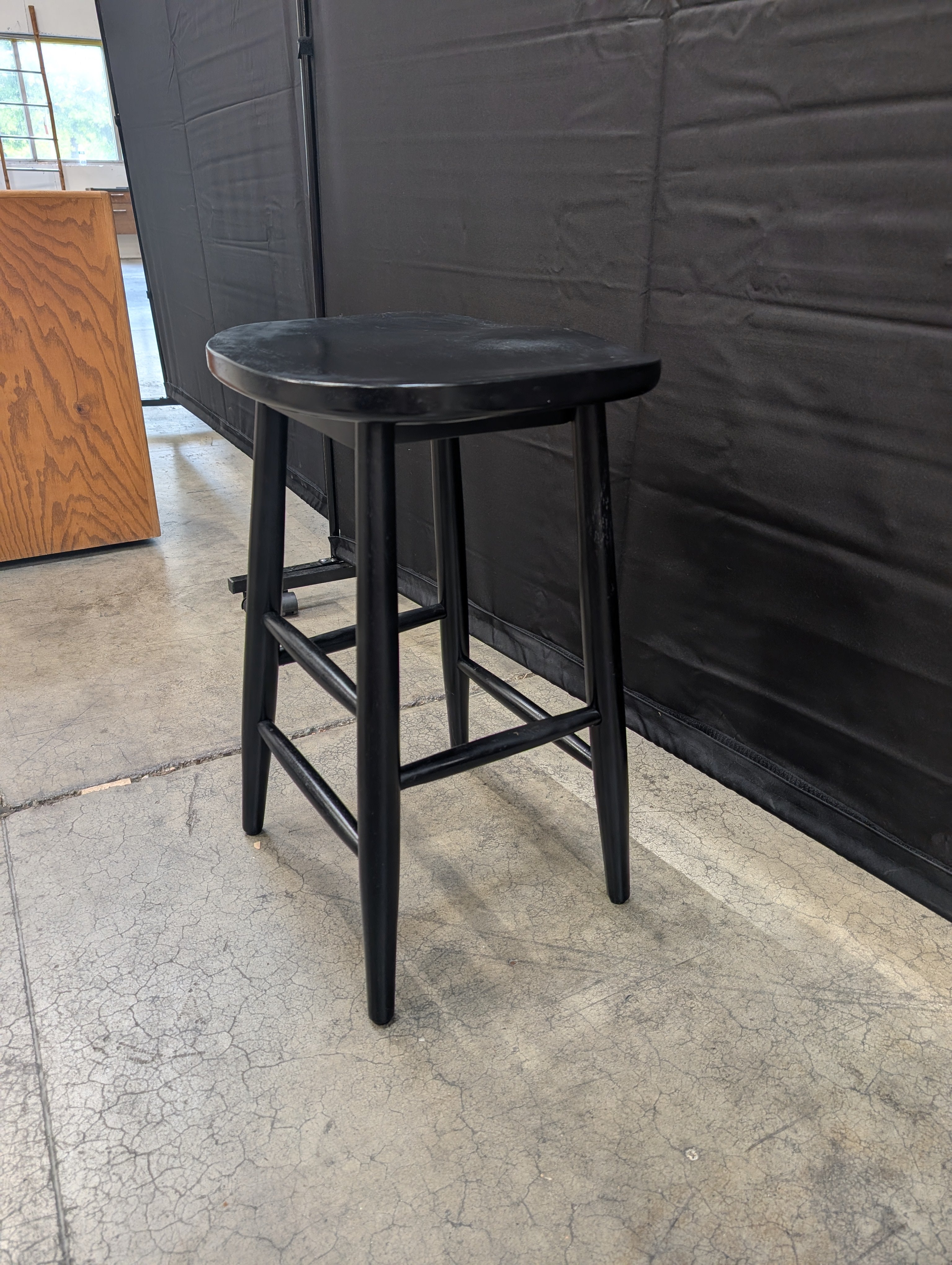 Black Wood Bar Stool