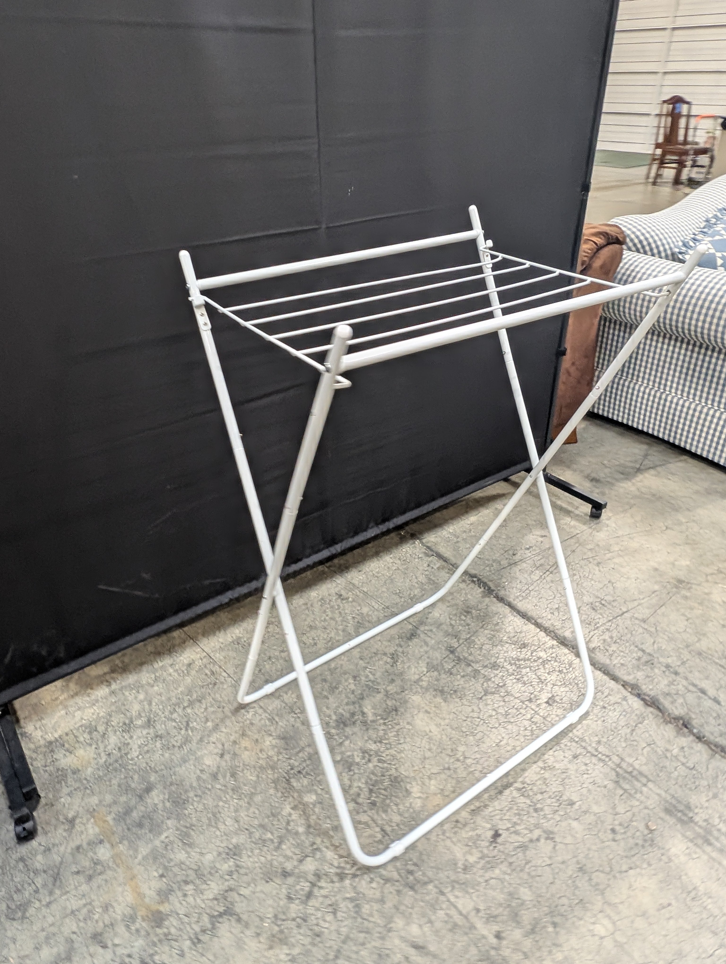 White Foldable Metal Laundry Drying Rack