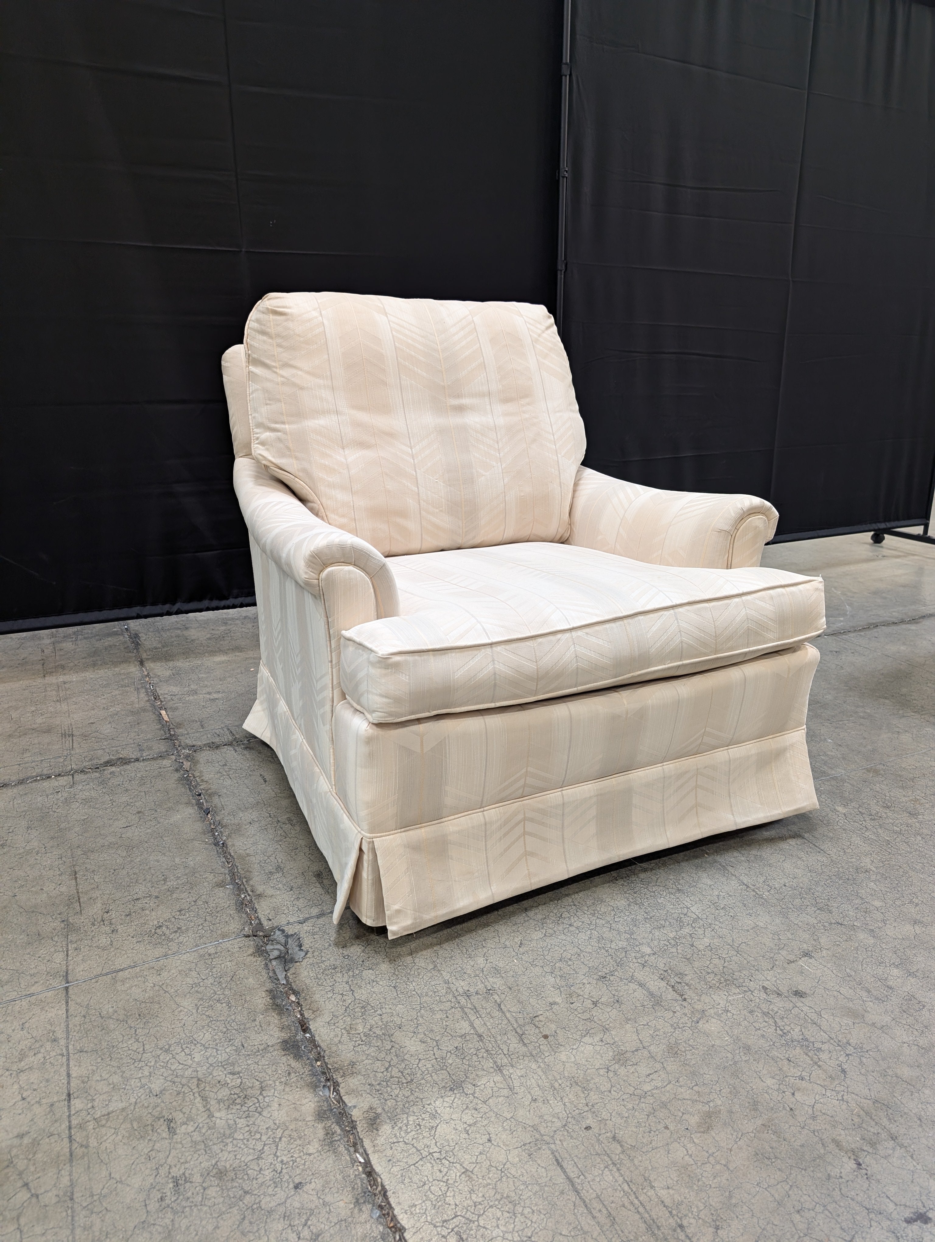 Upholstered Club Chair with Geometric Pattern
