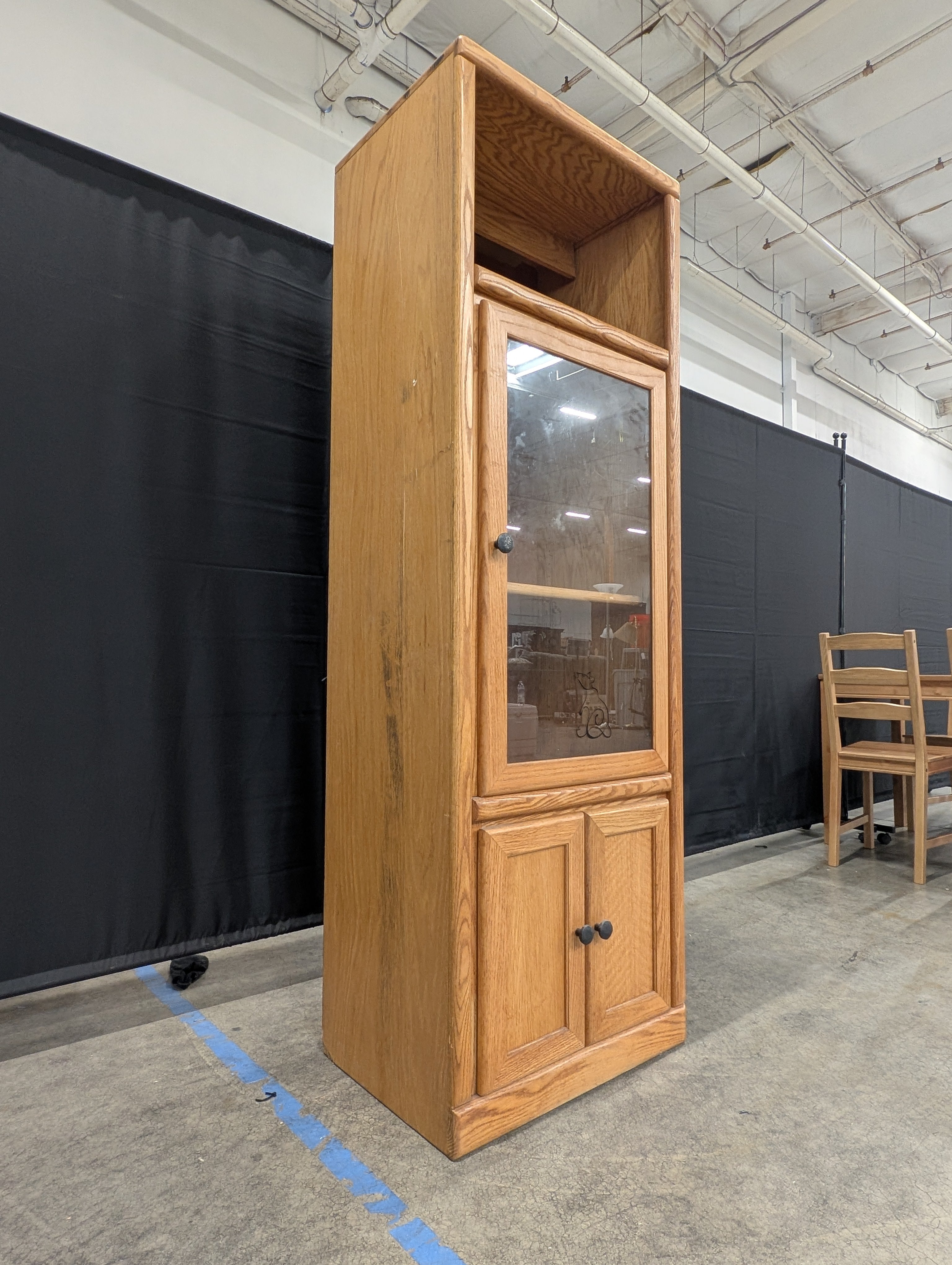 Solid Wood Thornwood Display Cabinet with Glass Door