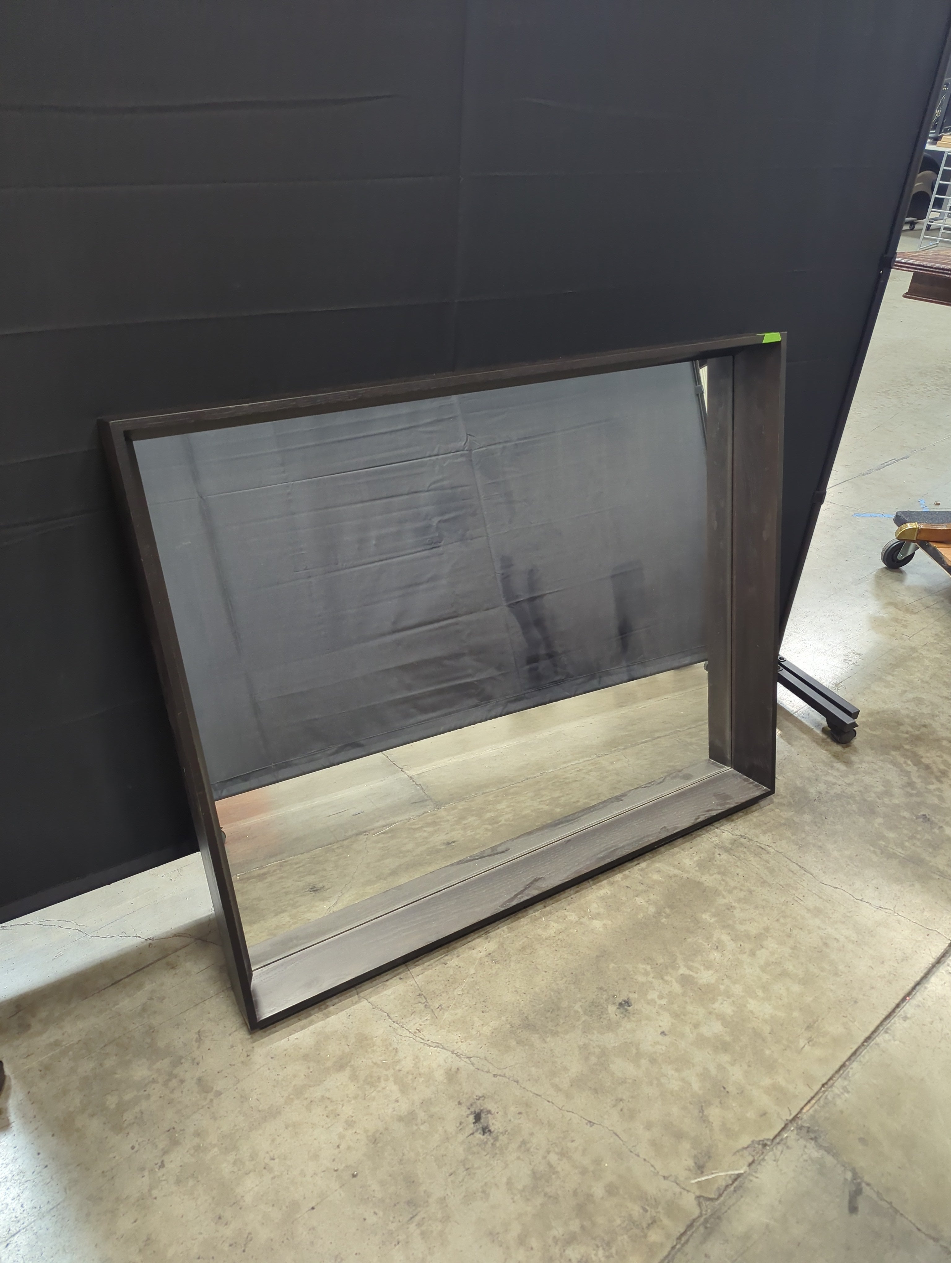 Dark Brown Rectangular Mirror with Wide Frame
