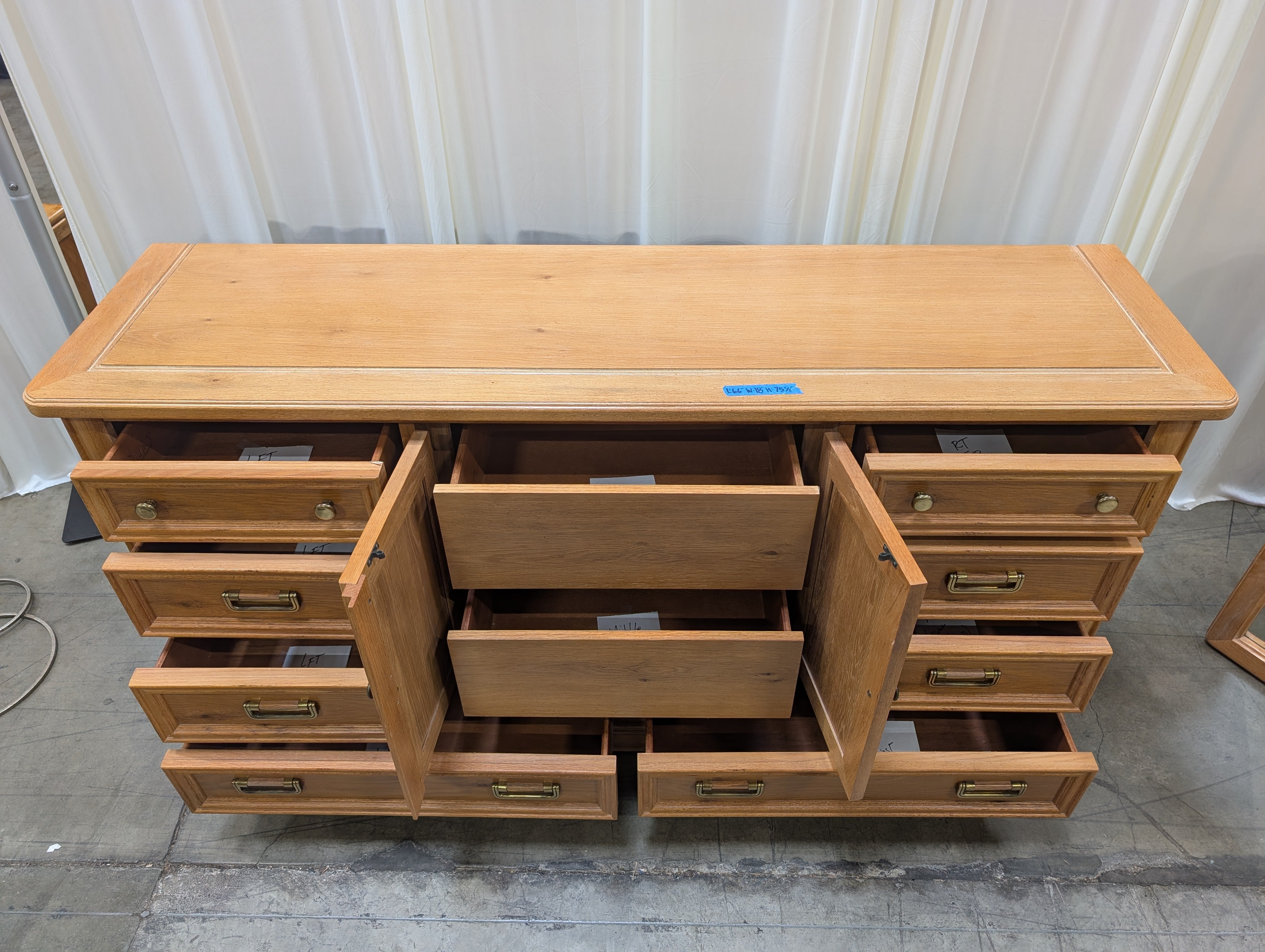 Stanley Furniture Honey Oak Wooden Dresser