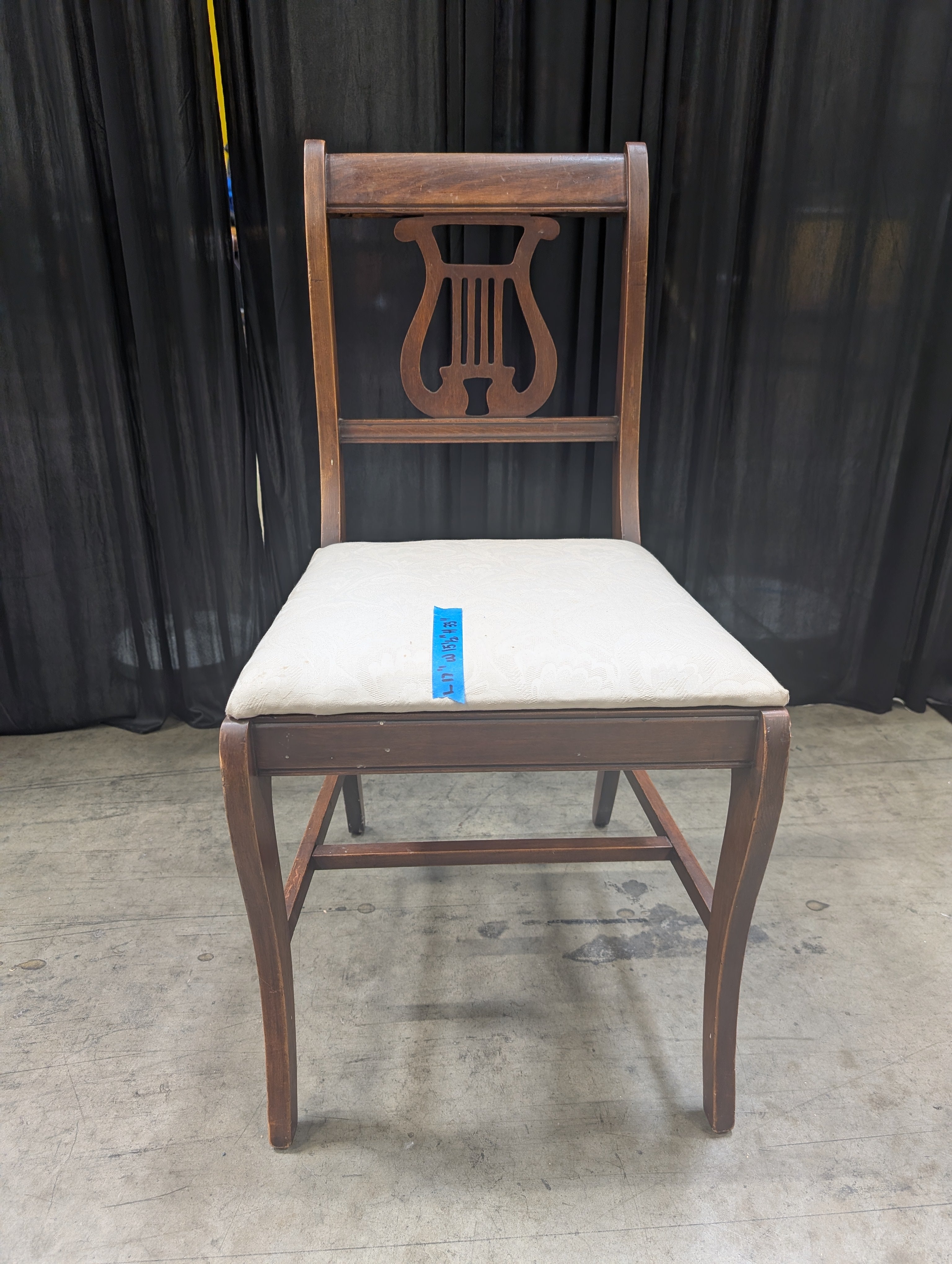Dark Wood Lyre Back Dining Chair