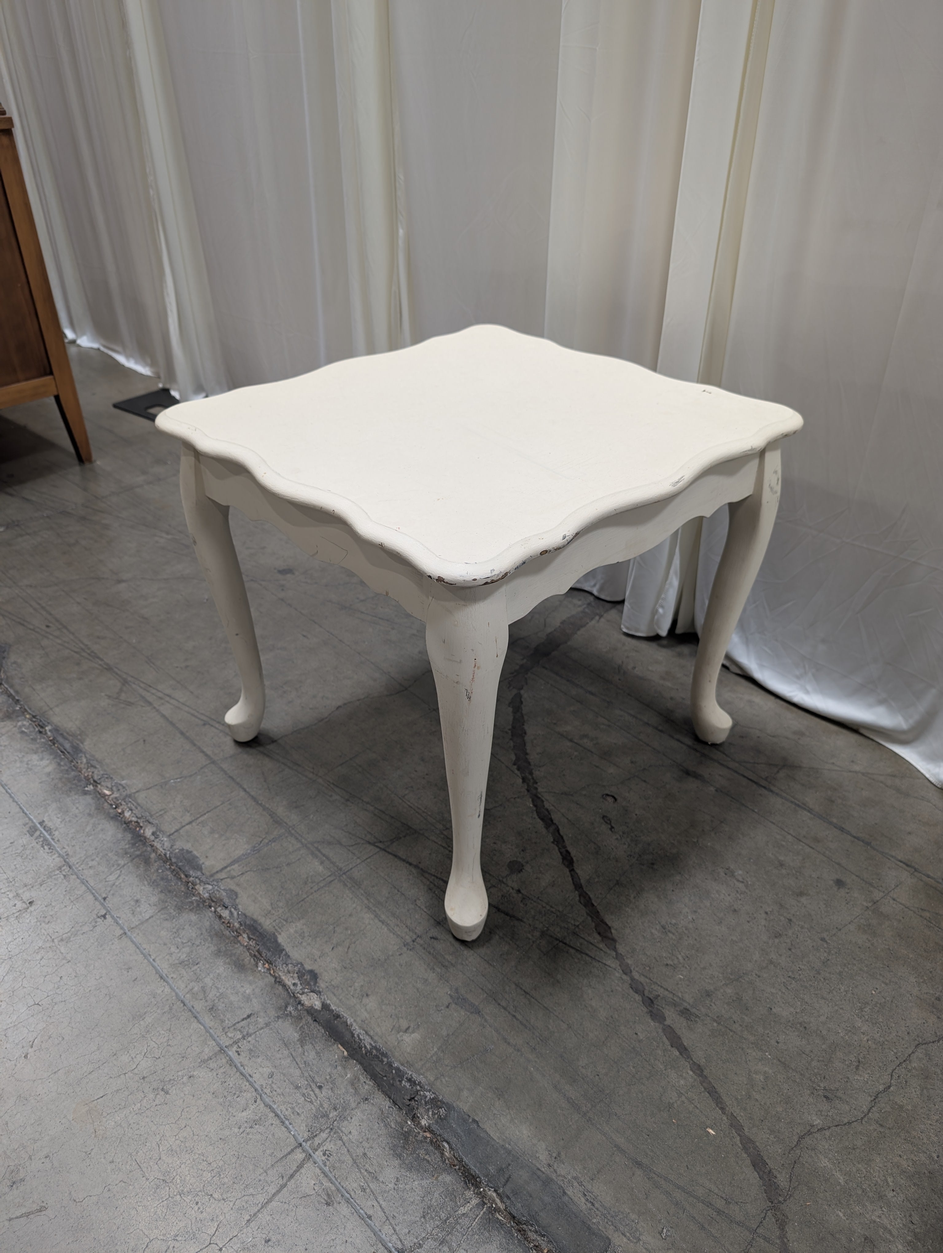 French Provincial Wood End Table in White