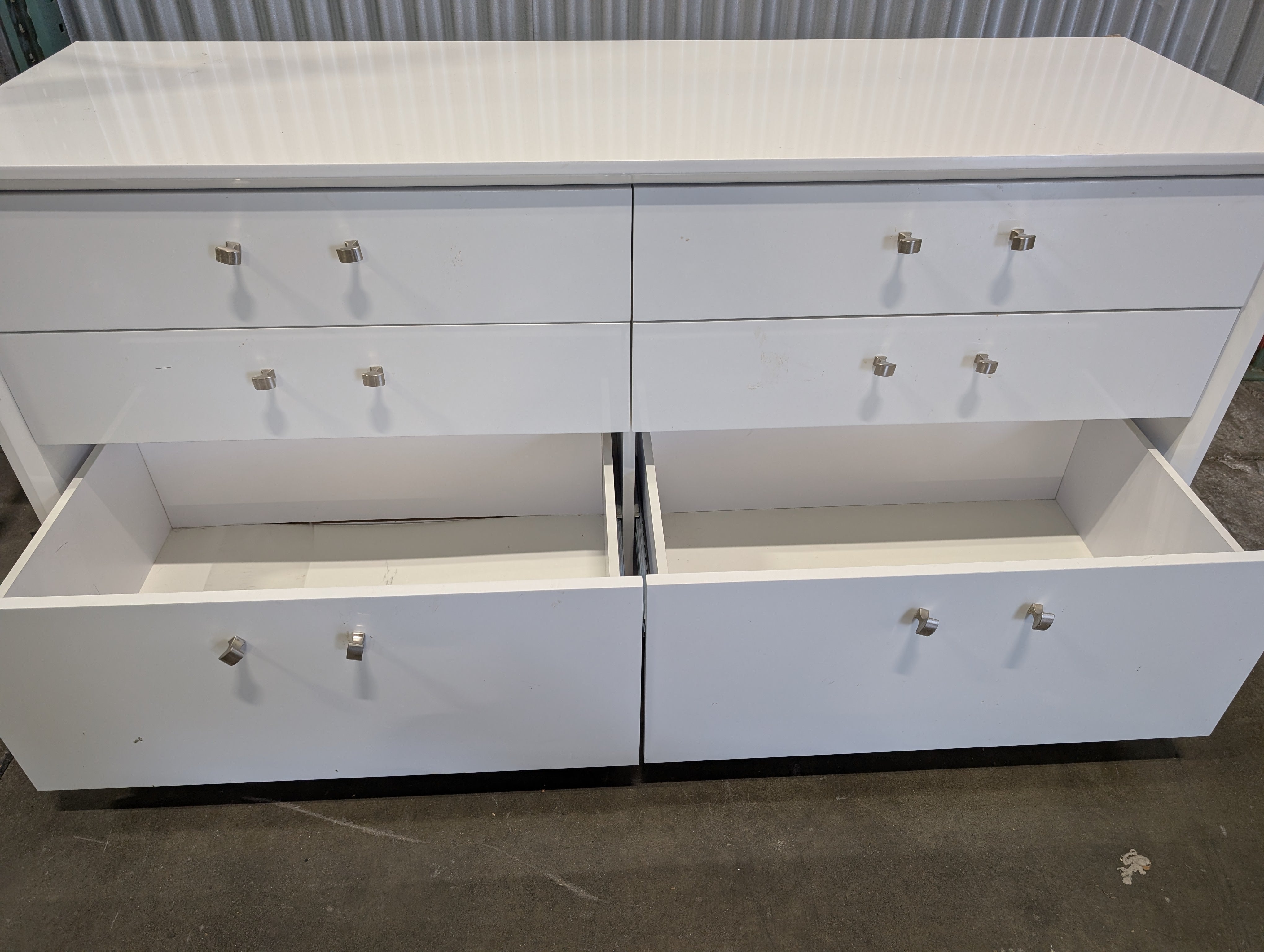 White Rectangular Double Dresser