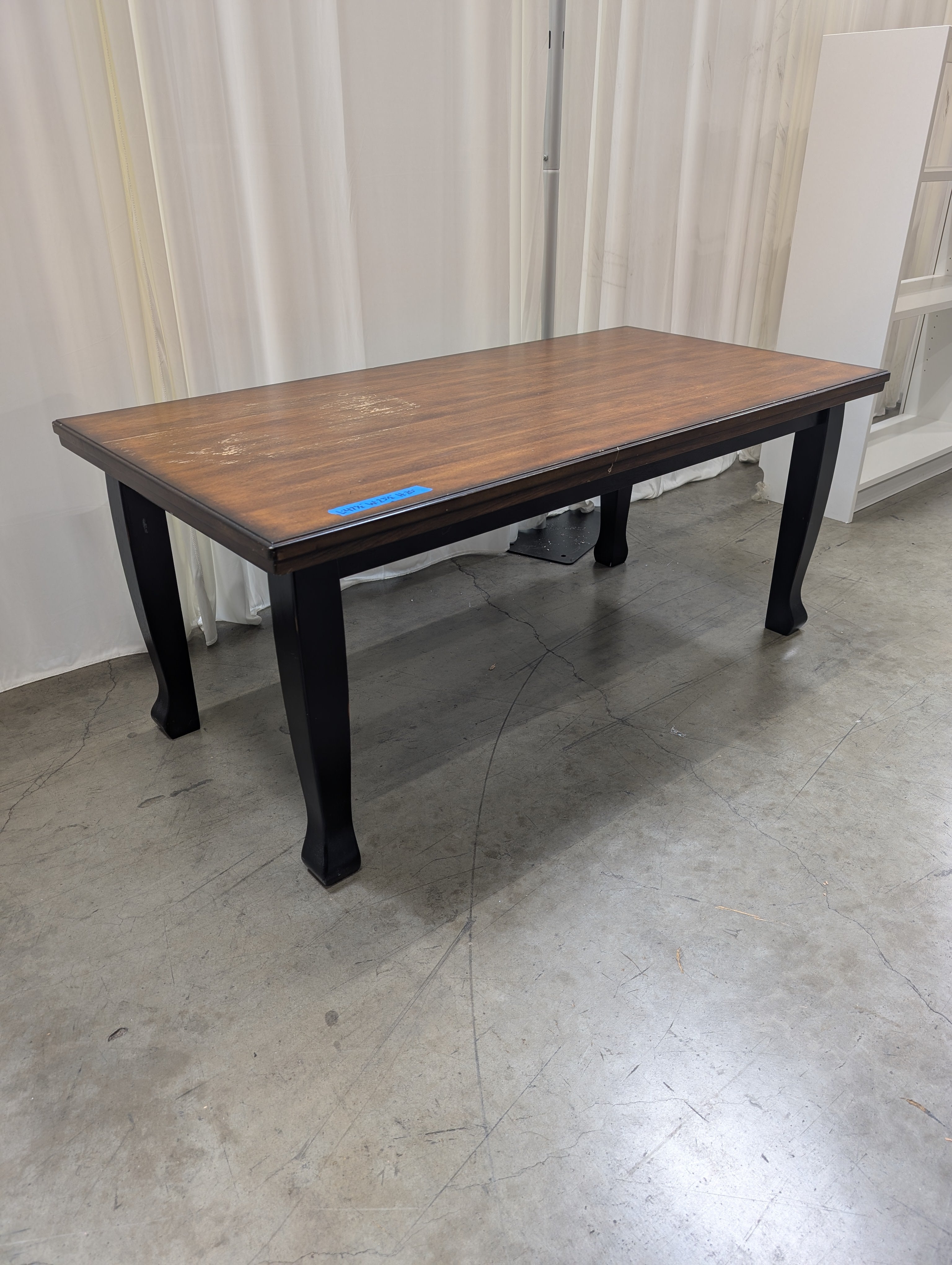 Rectangular Wood Coffee Table with Black Legs