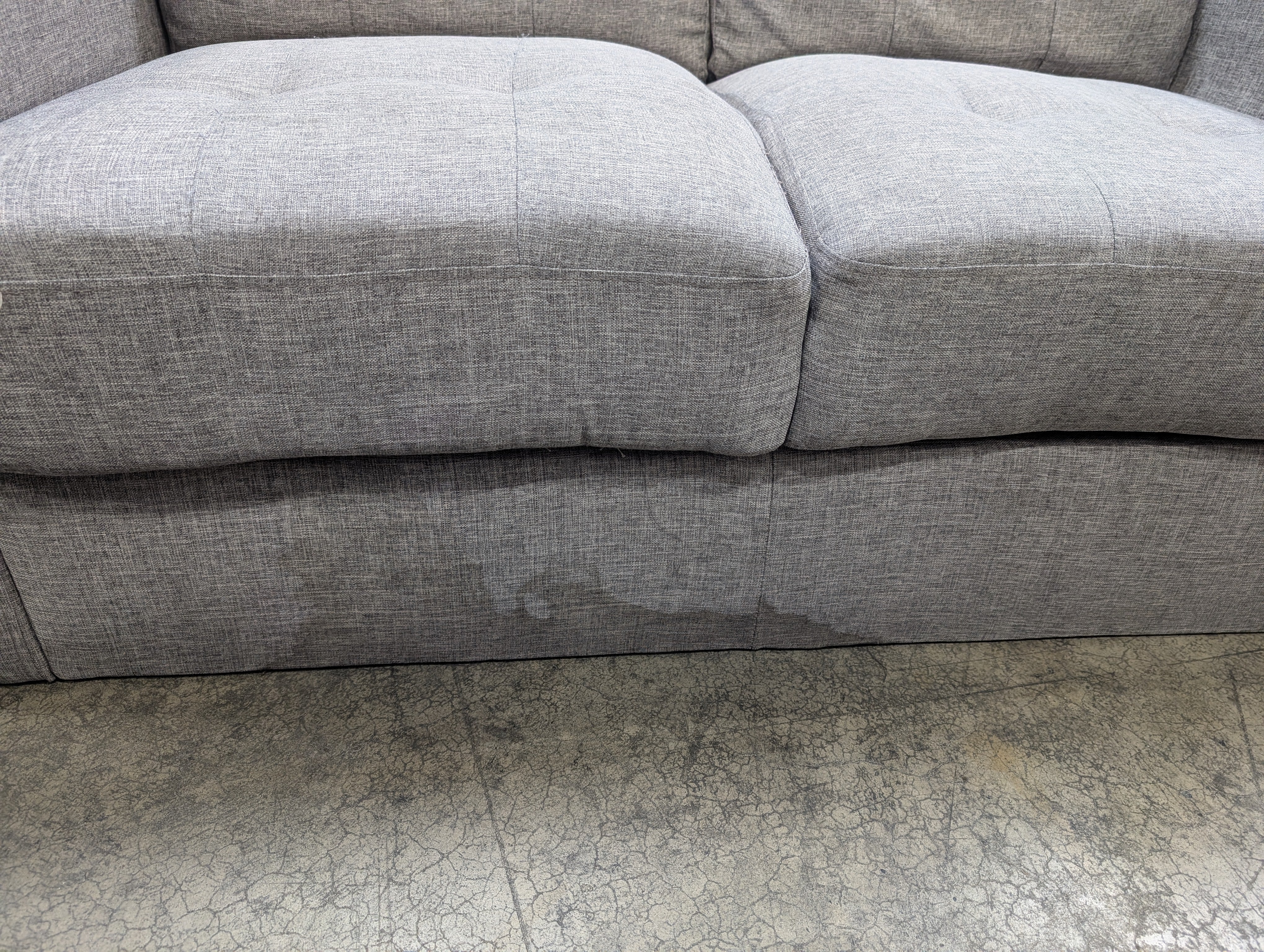 Contemporary Heather Grey Upholstered Two-Seater Sofa