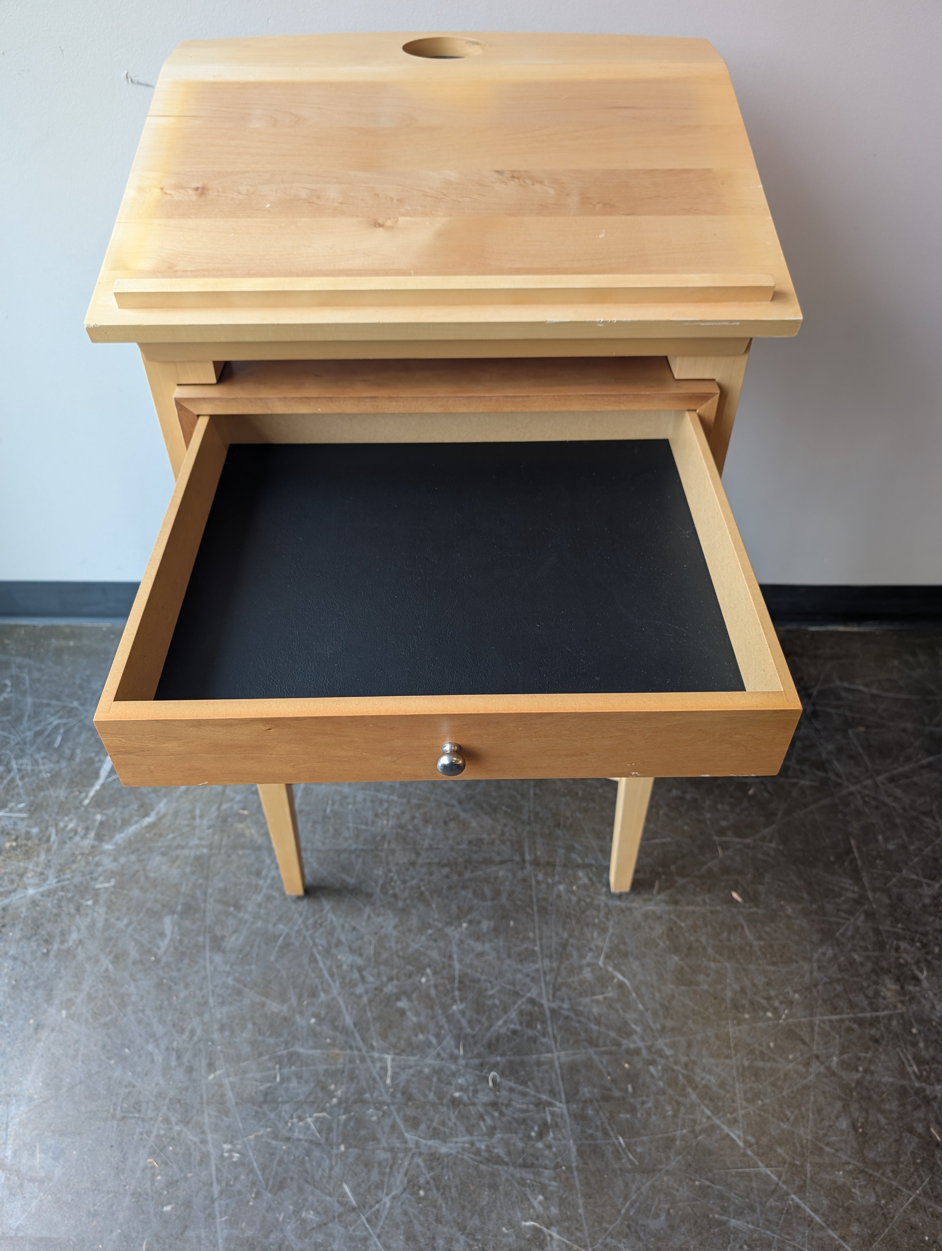 Levenger Compact Wood Standing Desk with Drawer